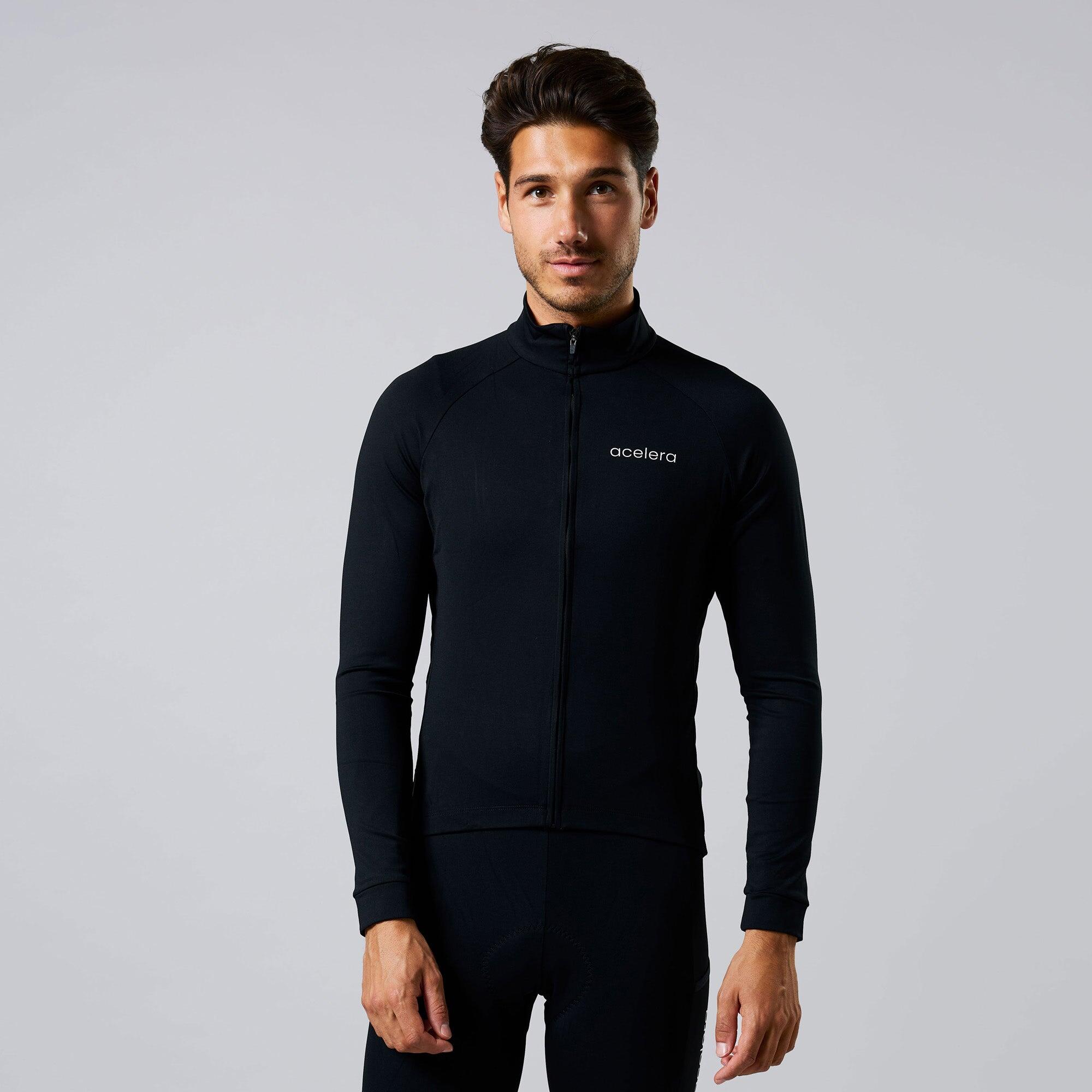 Męska koszulka kolarska z długim rękawem Essential Thermofleece Winter