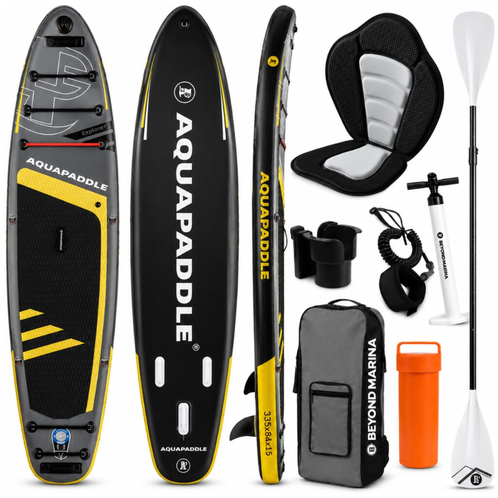 Deska SUP z siedziskiem AquaPaddle 335x84x15 cm wiosło pompka zestaw plecak