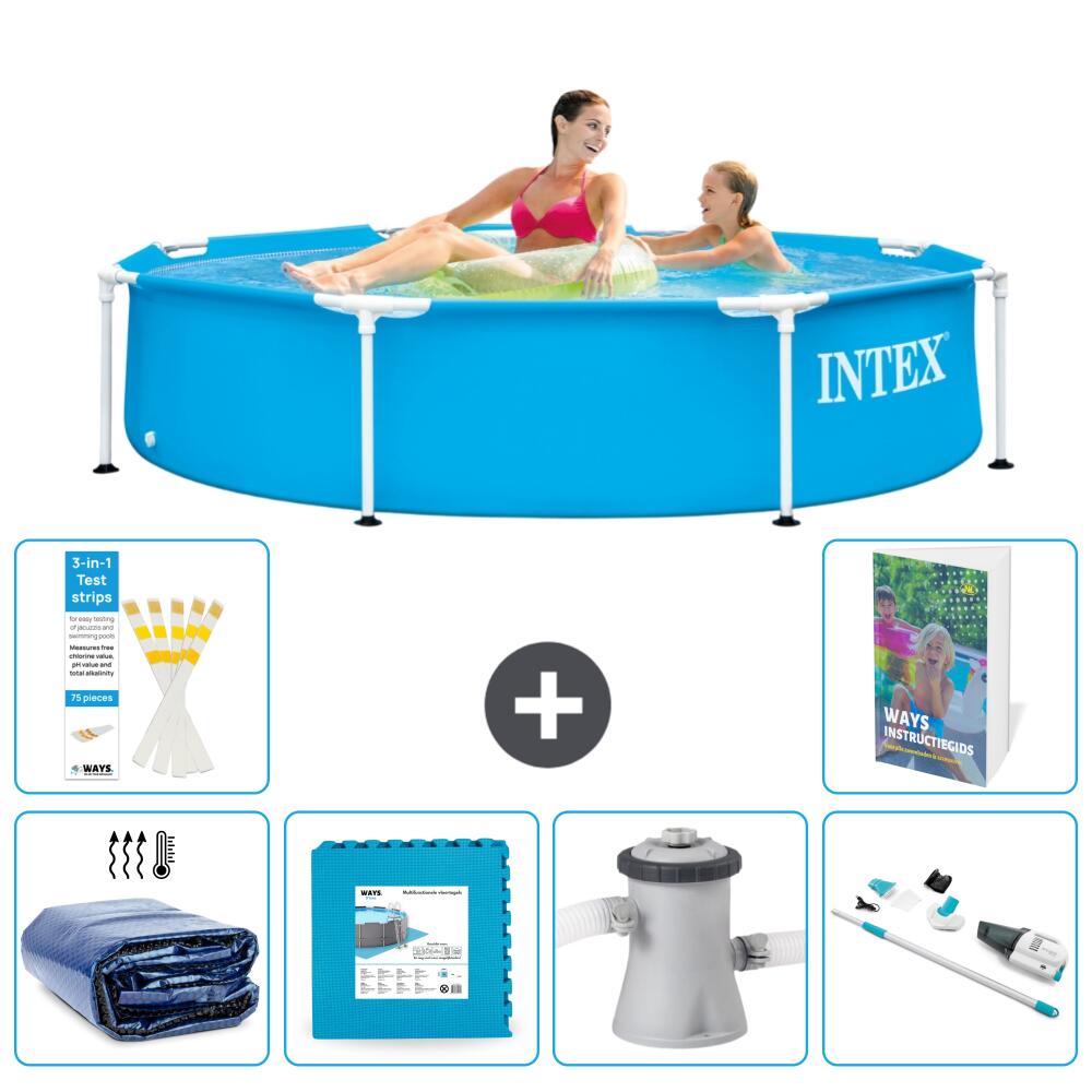 INTEX Basen ze stelażem Okrągły - 244x51 cm - 7-częściowy S145