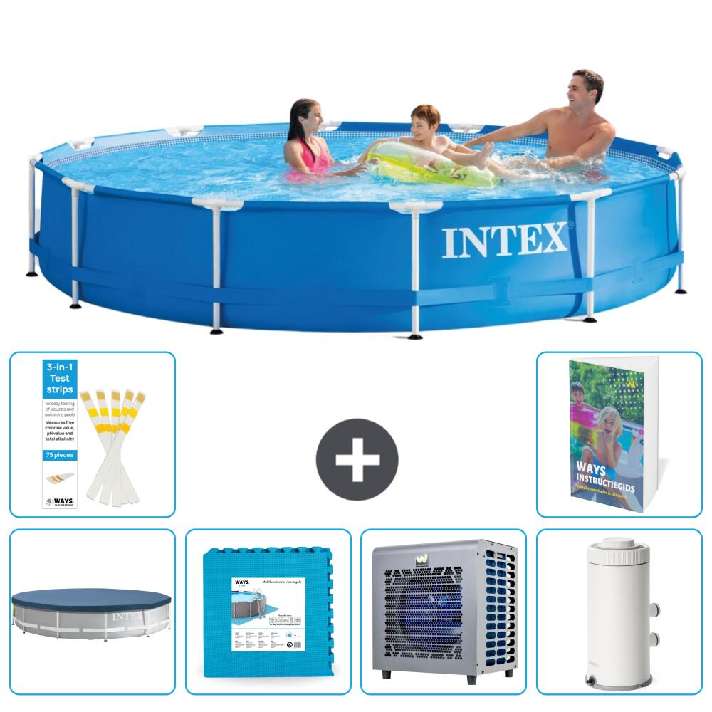 INTEX Basen ze stelażem Okrągły - 366x76 cm - 7-częściowy S116