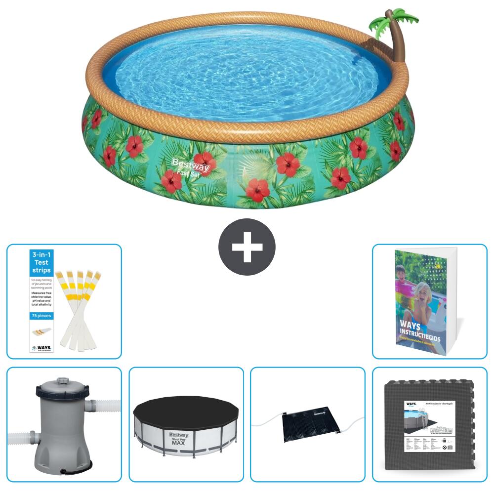 BESTWAY Basen Fast Set Okrągły - 457x84 cm - 7-częściowy S195