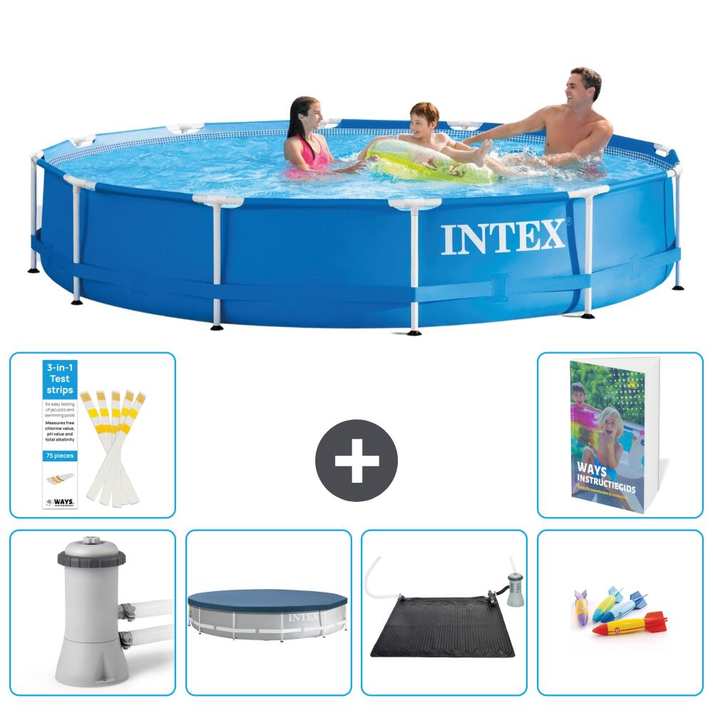 INTEX Basen ze stelażem Okrągły - 366x76 cm - 7-częściowy S211