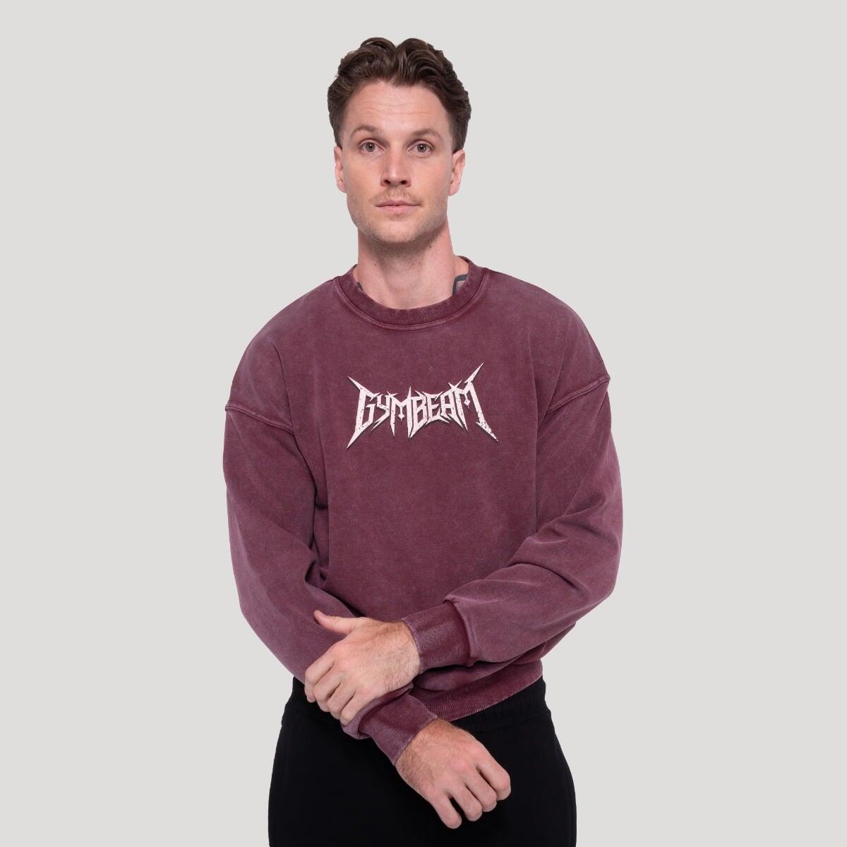 Bluza męska fitness oversize burgundowa Spike