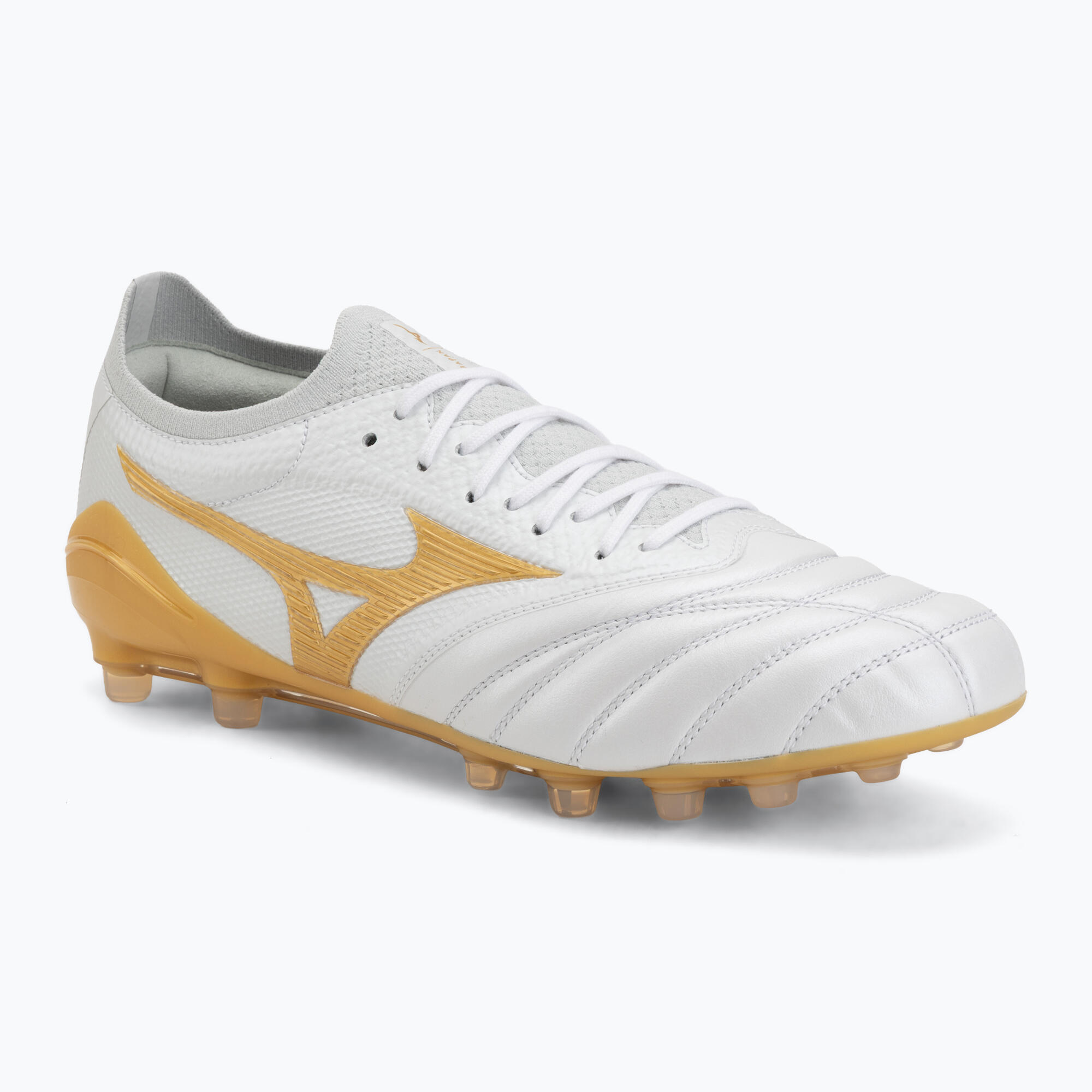 Buty piłkarskie Mizuno Morelia Neo IV Beta Japan AG white/mp gold/cool gray 3c