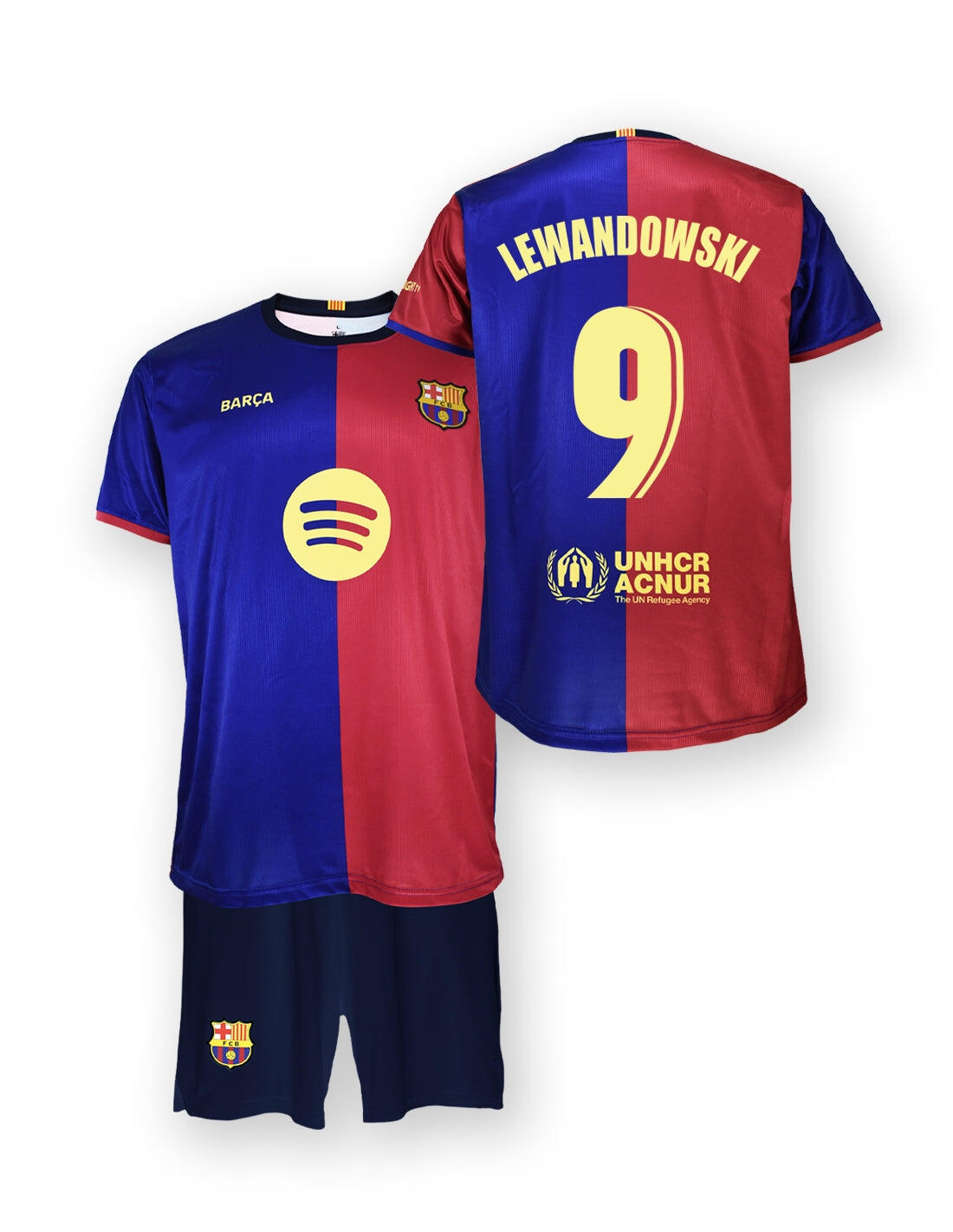 FC Barcelona komplet koszulka spodenki junior Home FCB 2024/25 Lewandowski
