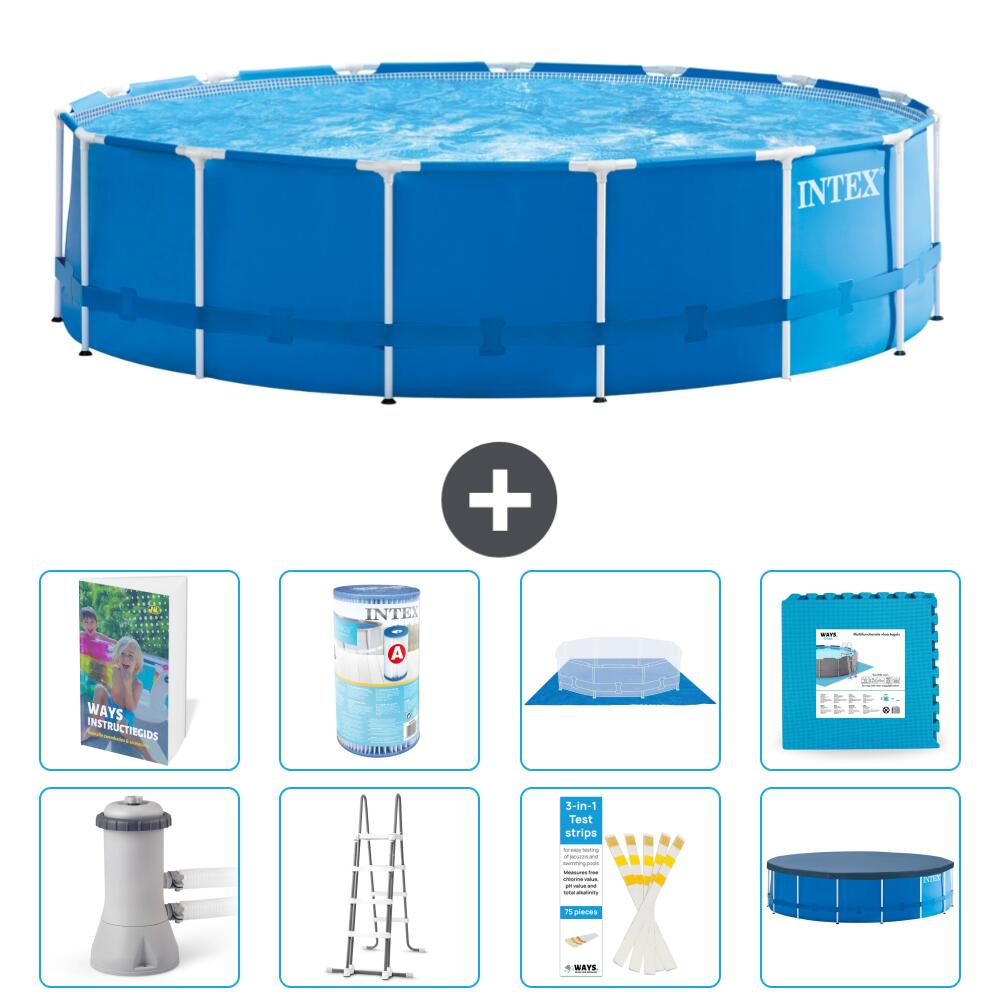 INTEX Basen ze stelażem Okrągły - 457x122 cm - 9-częściowy S602