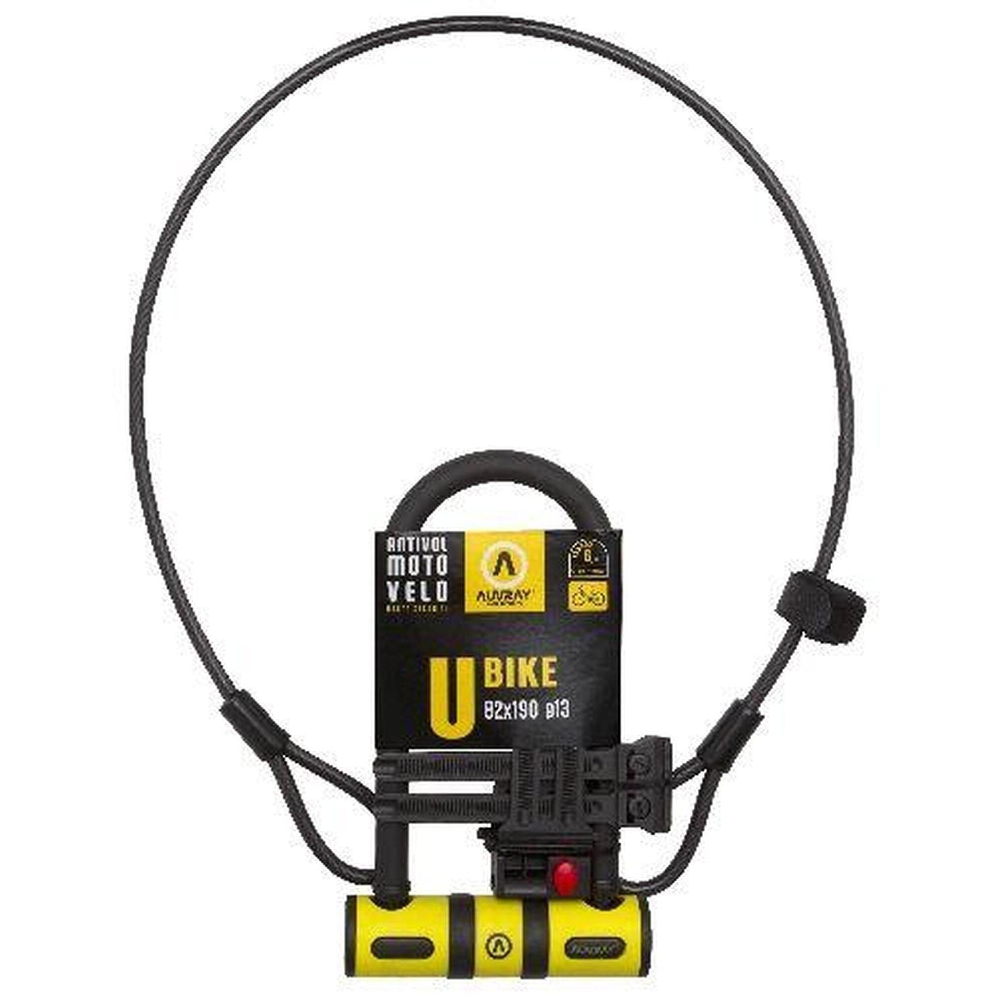 Urządzenie zabezpieczające przed kradzieżą u + kabel Auvray Bike U 82X147 C. 100