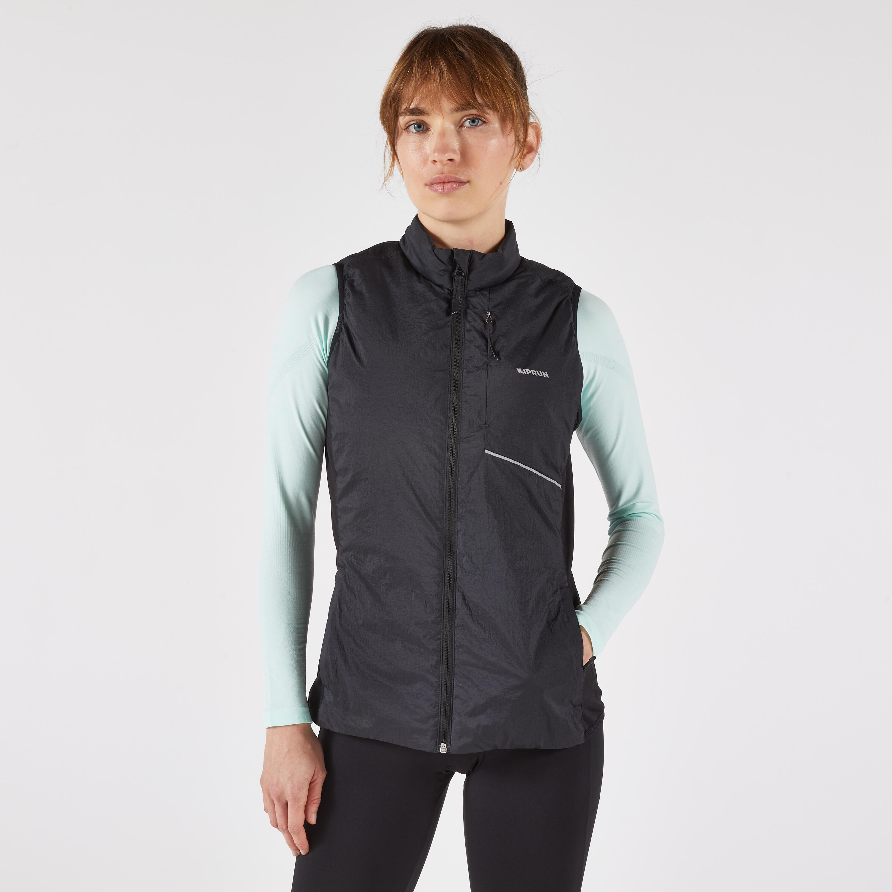 Kamizelka do biegania damska Kiprun 500 Run Warm ocieplana