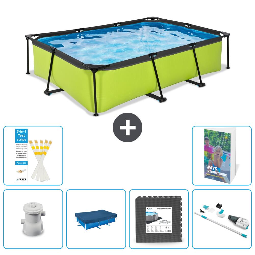 EXIT TOYS Basen Prostokątny - 300x200x65 cm - 7-częściowy S262