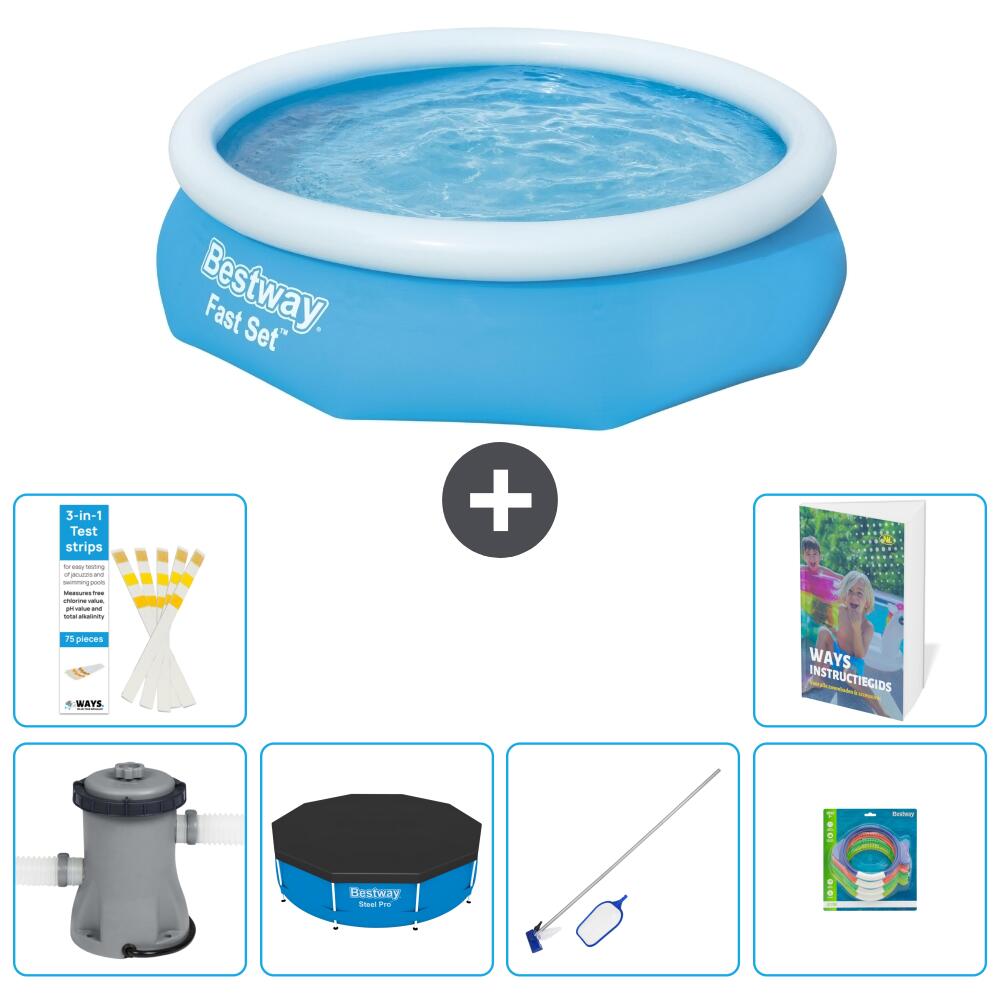 BESTWAY Basen Fast Set Okrągły - 305x76 cm - 7-częściowy S299