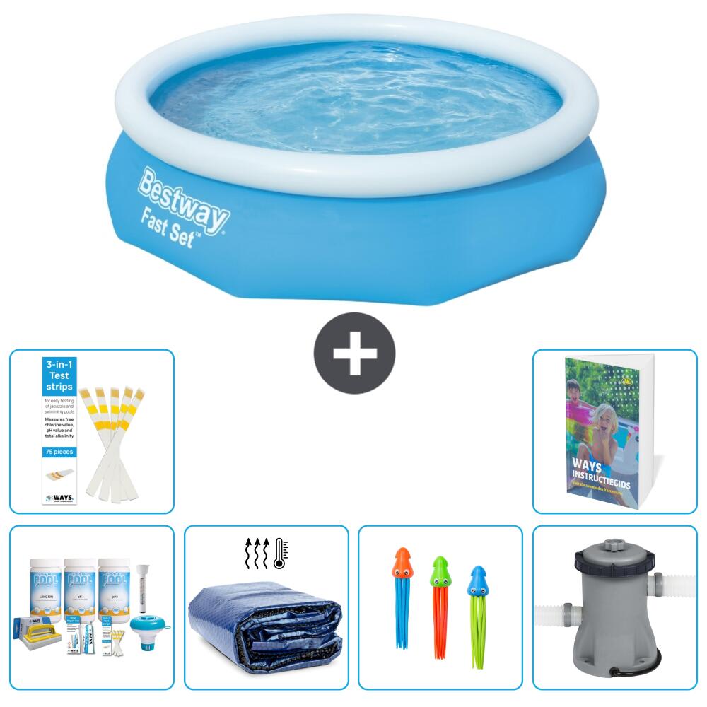BESTWAY Basen Fast Set Okrągły - 305x76 cm - 7-częściowy S108
