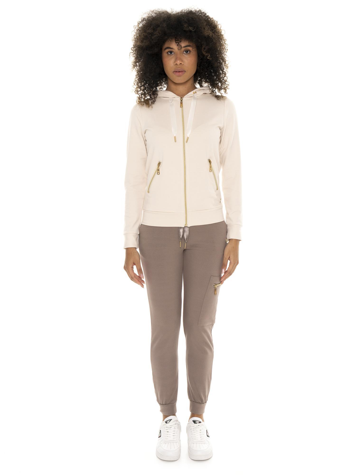 Leone 1947 Chic Tones Damen Winter-Trainingsanzug mit Kapuze und Reißverschluss