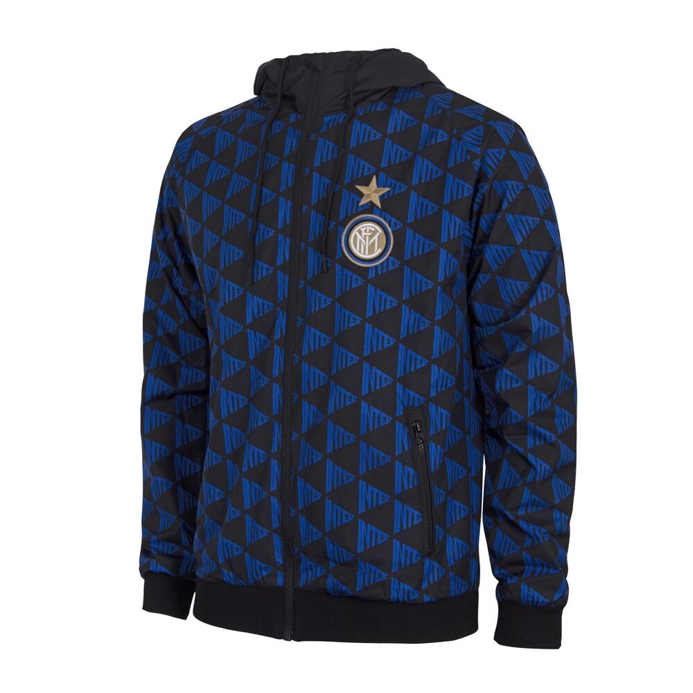 Kurtka Wiatroodporna Pikarska dla dorosłych - FC Inter All Over - Czarna