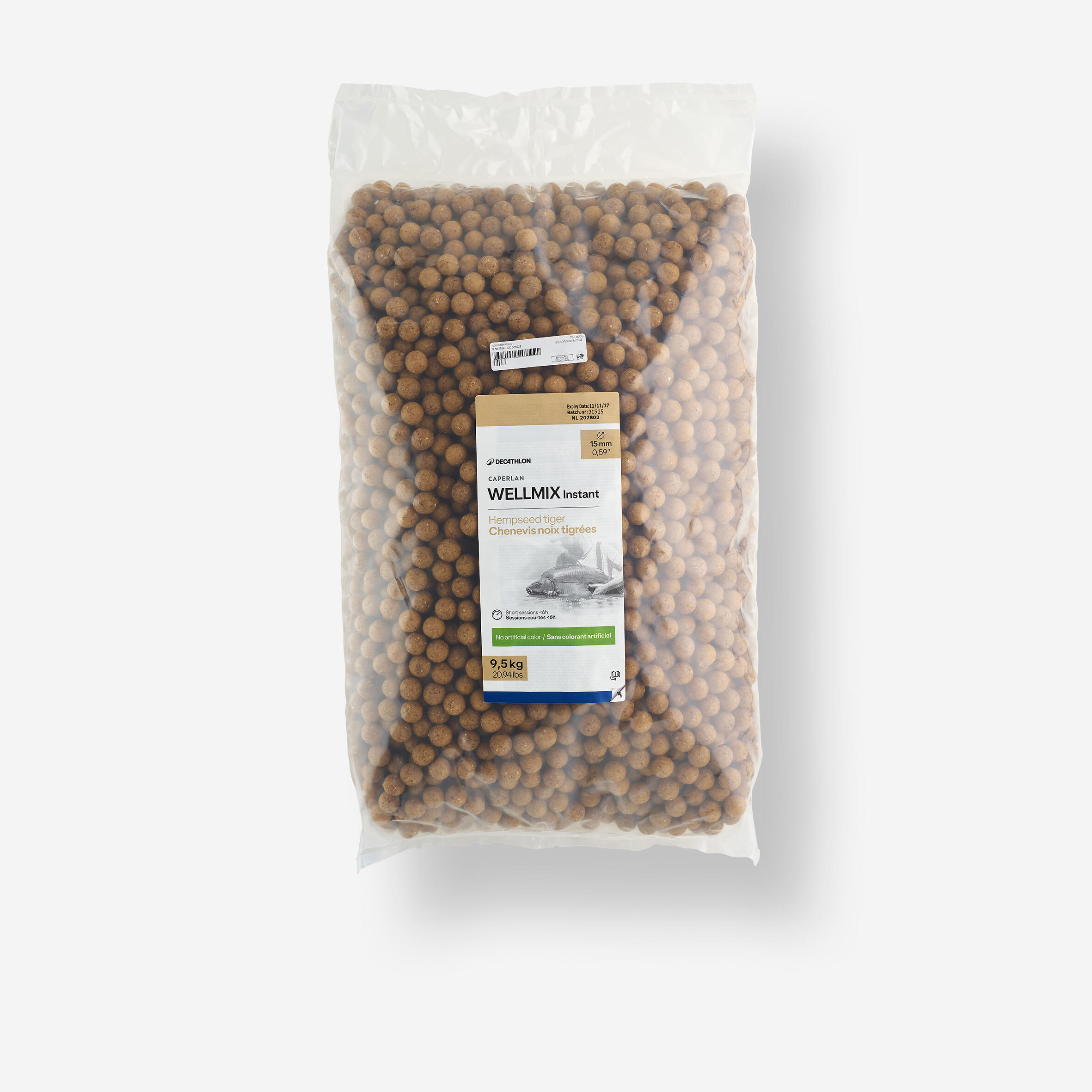 Kulki proteinowe Caperlan Wellmix Instant 15 mm 9,5 kg konopie-orzech tygrysi