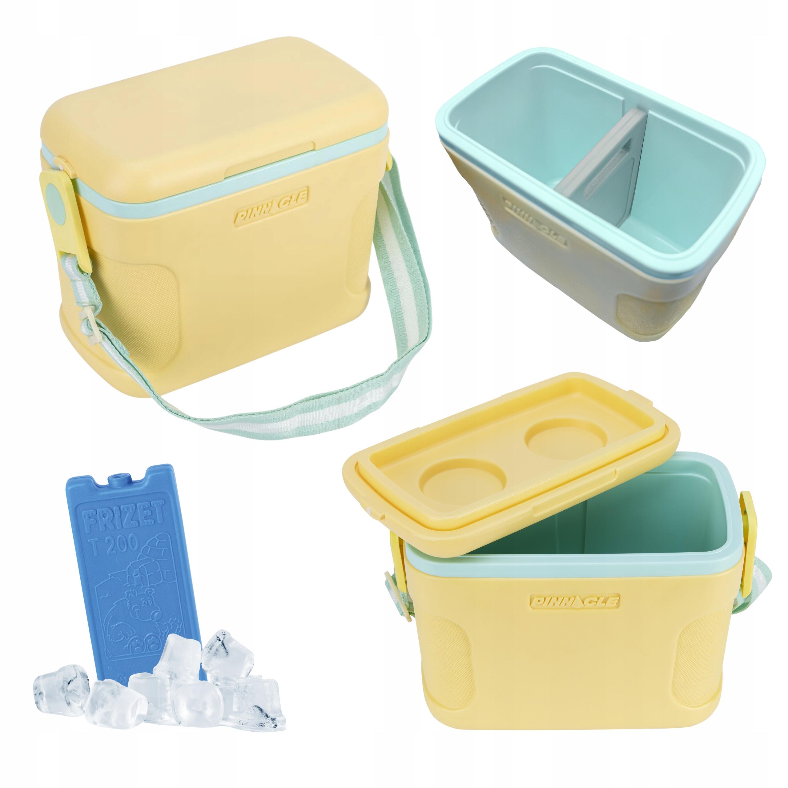 Lodówka turystyczna na ramię żółta PINNACLE z paskiem 8L + wkłady chłodzące