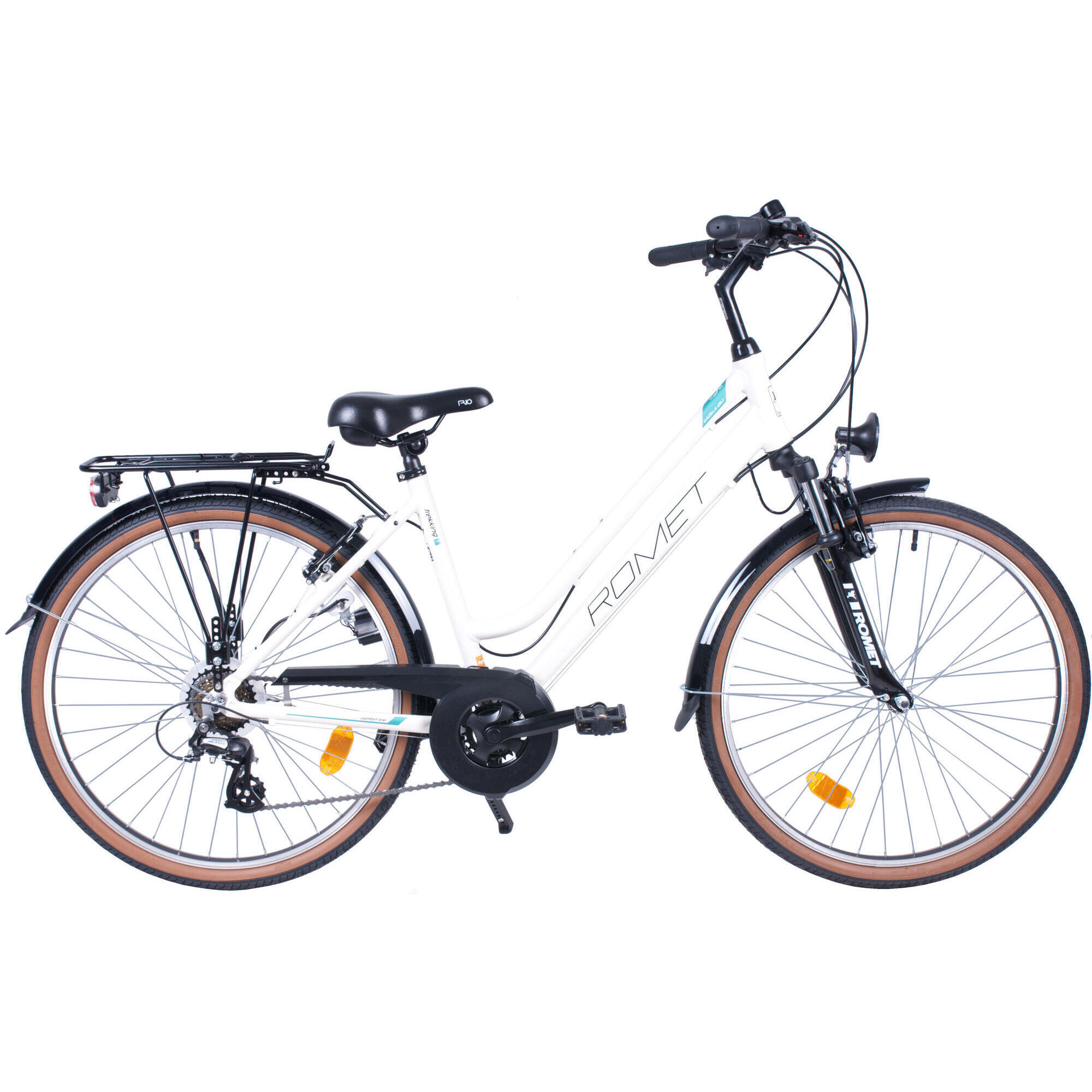 Rower trekkingowy damski Romet Gazela 26 1 M(17) biało-turkusowy