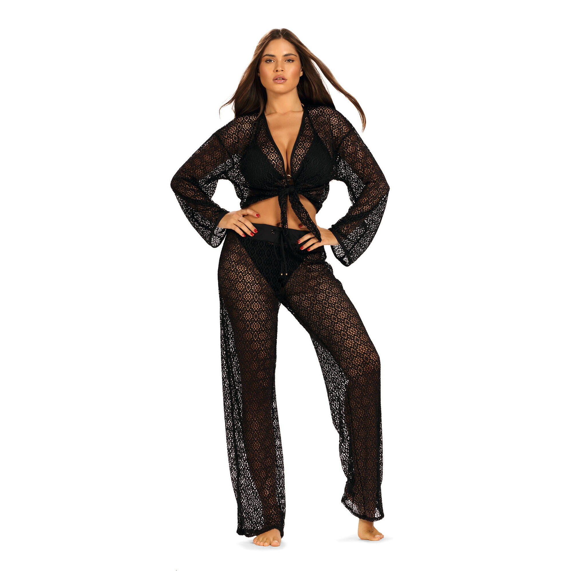 Komplet strój plażowy damski z siateczki koronkowy Self Lili