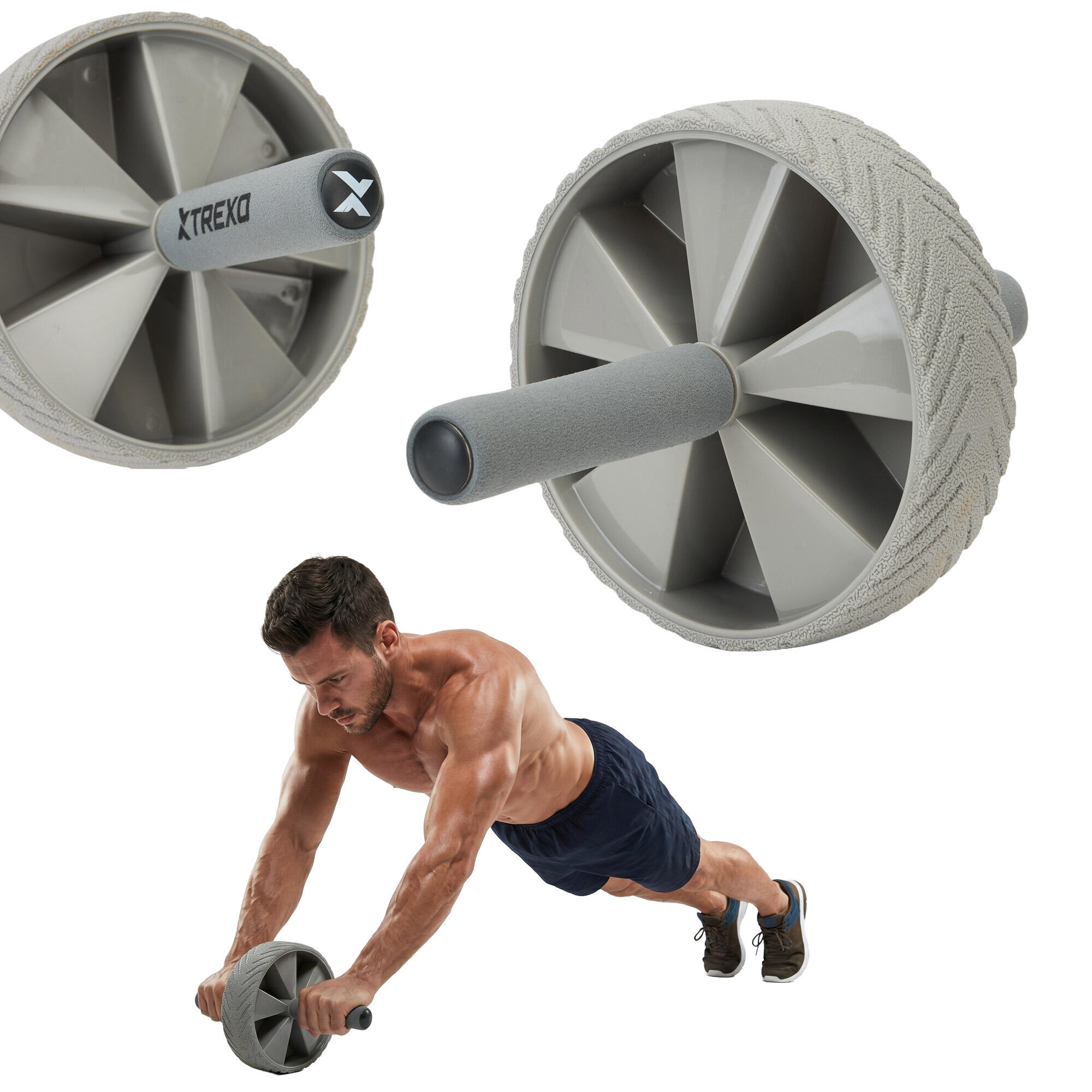 Kółko do ćwiczeń mięśni brzucha XTREXO TXO-B4Z037-GY