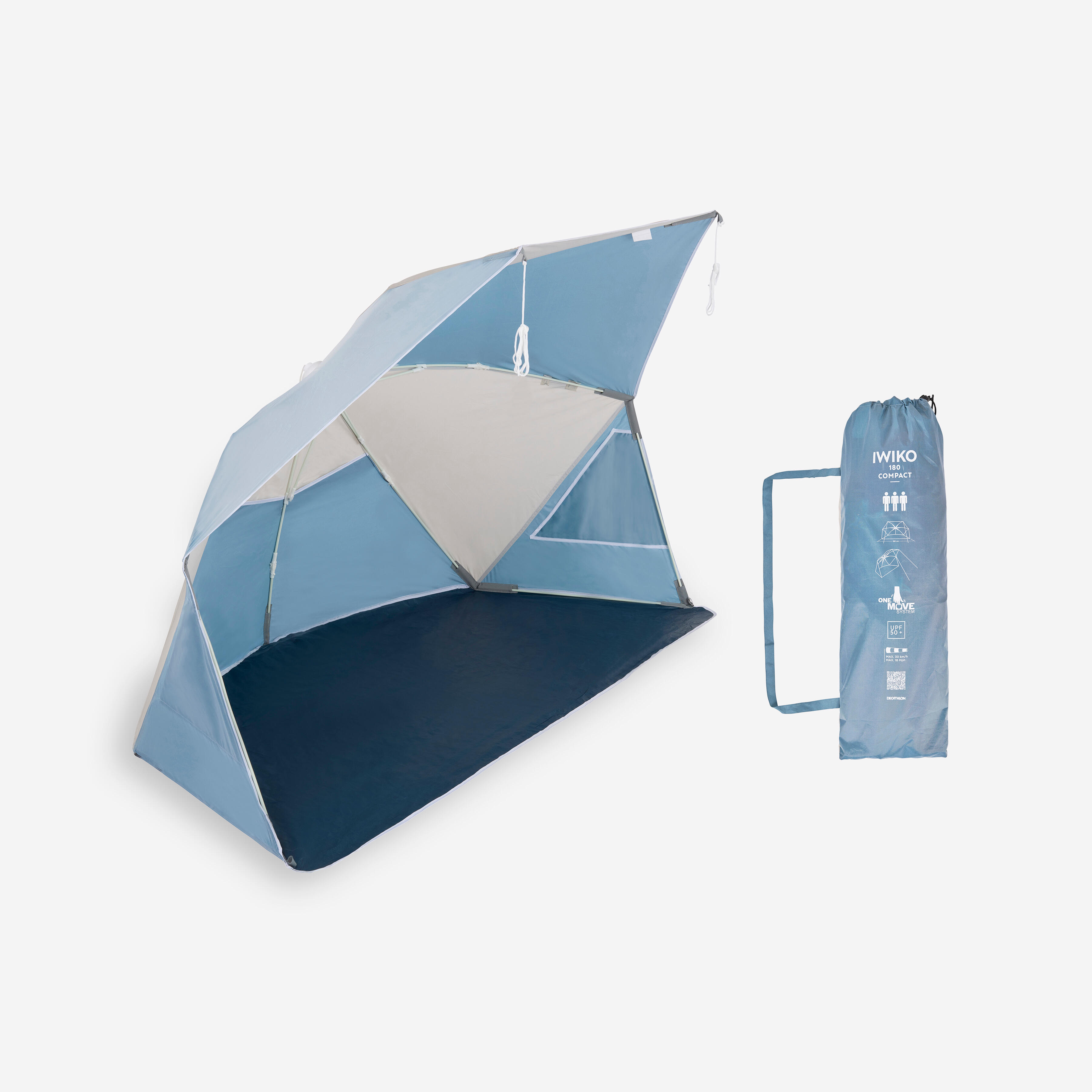 Namiot plażowy przeciwsłoneczny Olaian Iwiko 180 Compact UPF 50+ 3-osobowy