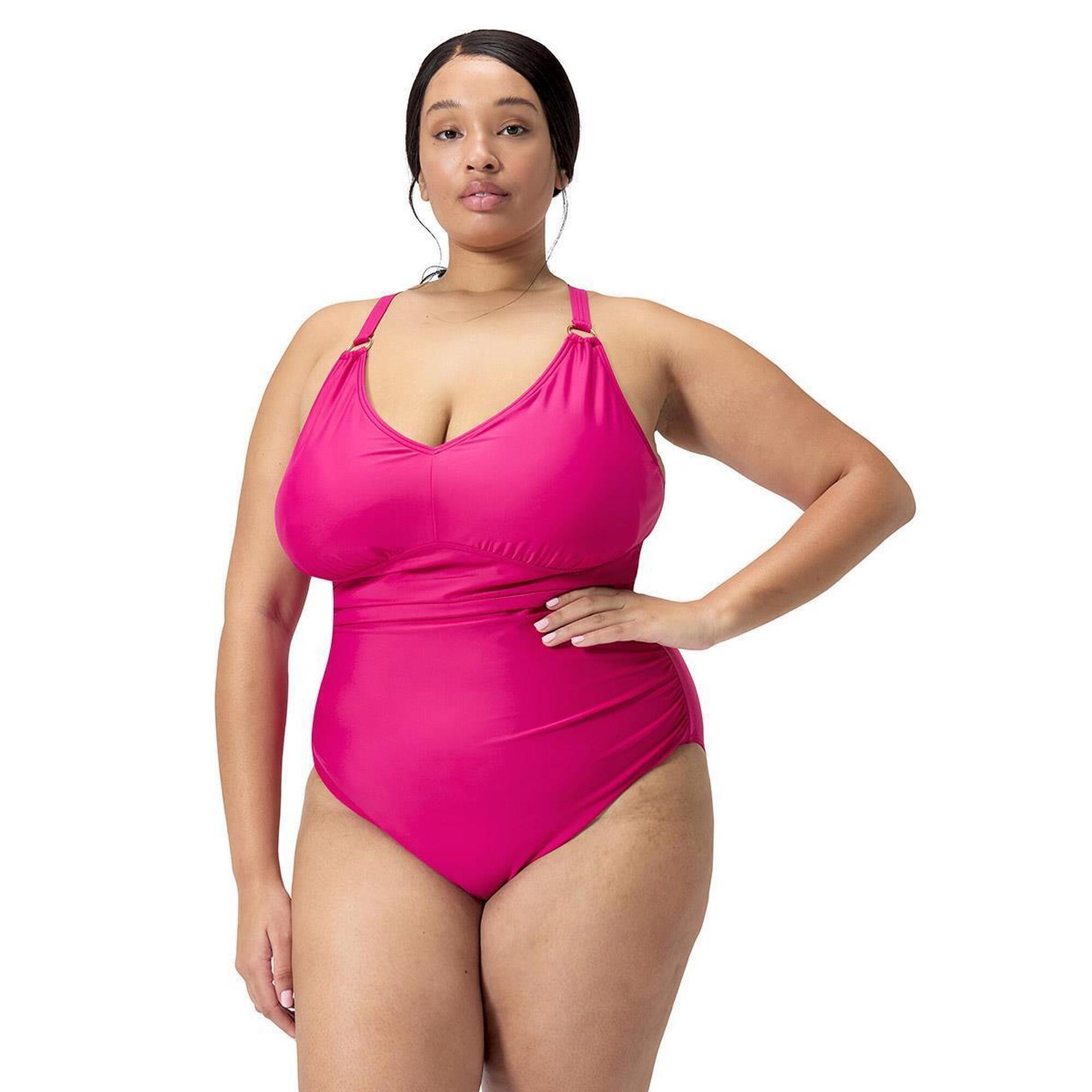 Strój Kąpielowy Speedo Shaping V Neck Plus – Różowy - Rozmiar 48