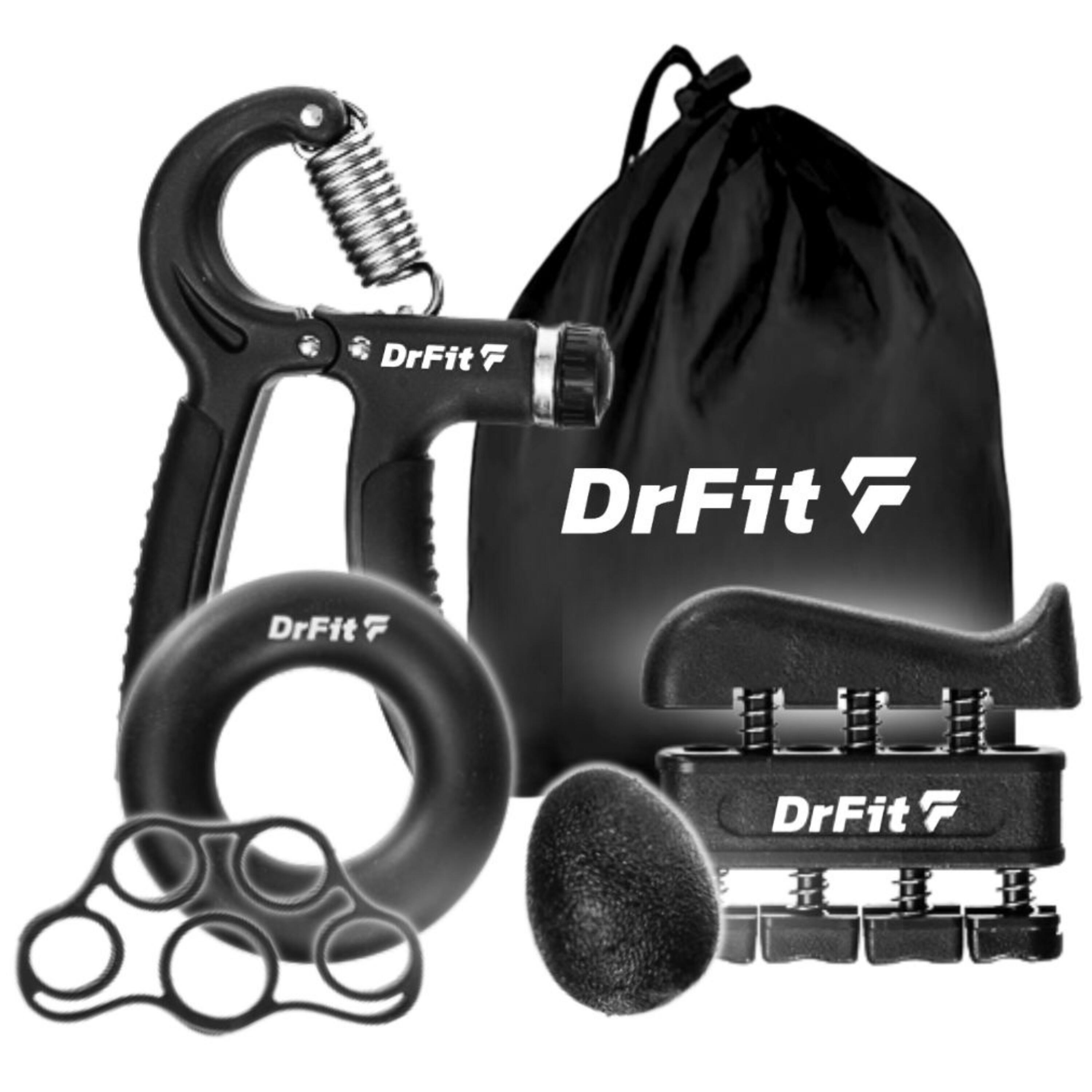 Zestaw do treningu ręki handgrip wzmacniacz dłoni palców DrFit 5 elementów