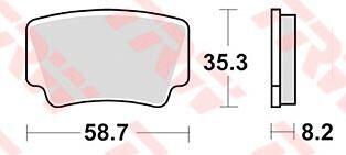 Klocki hamulcowe TRW MCB825 metal spiekany 58,7 mm x 35,3 mm x 8,2 mm