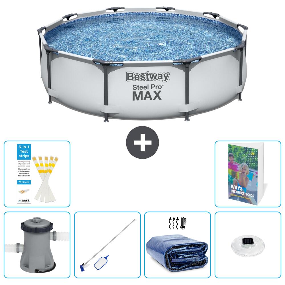 BESTWAY Basen Steel Pro MAX Okrągły - 305x76 cm - 7-częściowy S305