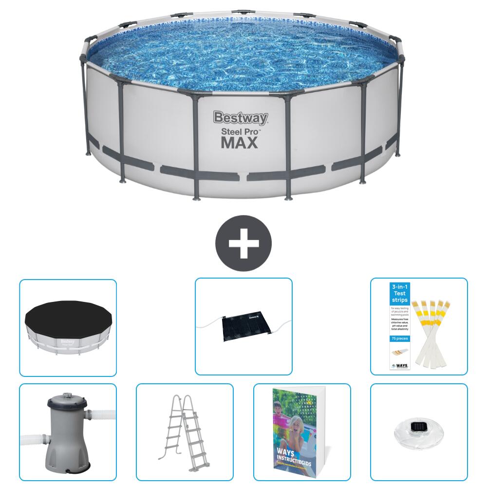BESTWAY Basen Steel Pro MAX Okrągły - 427x84 cm - 8-częściowy S598