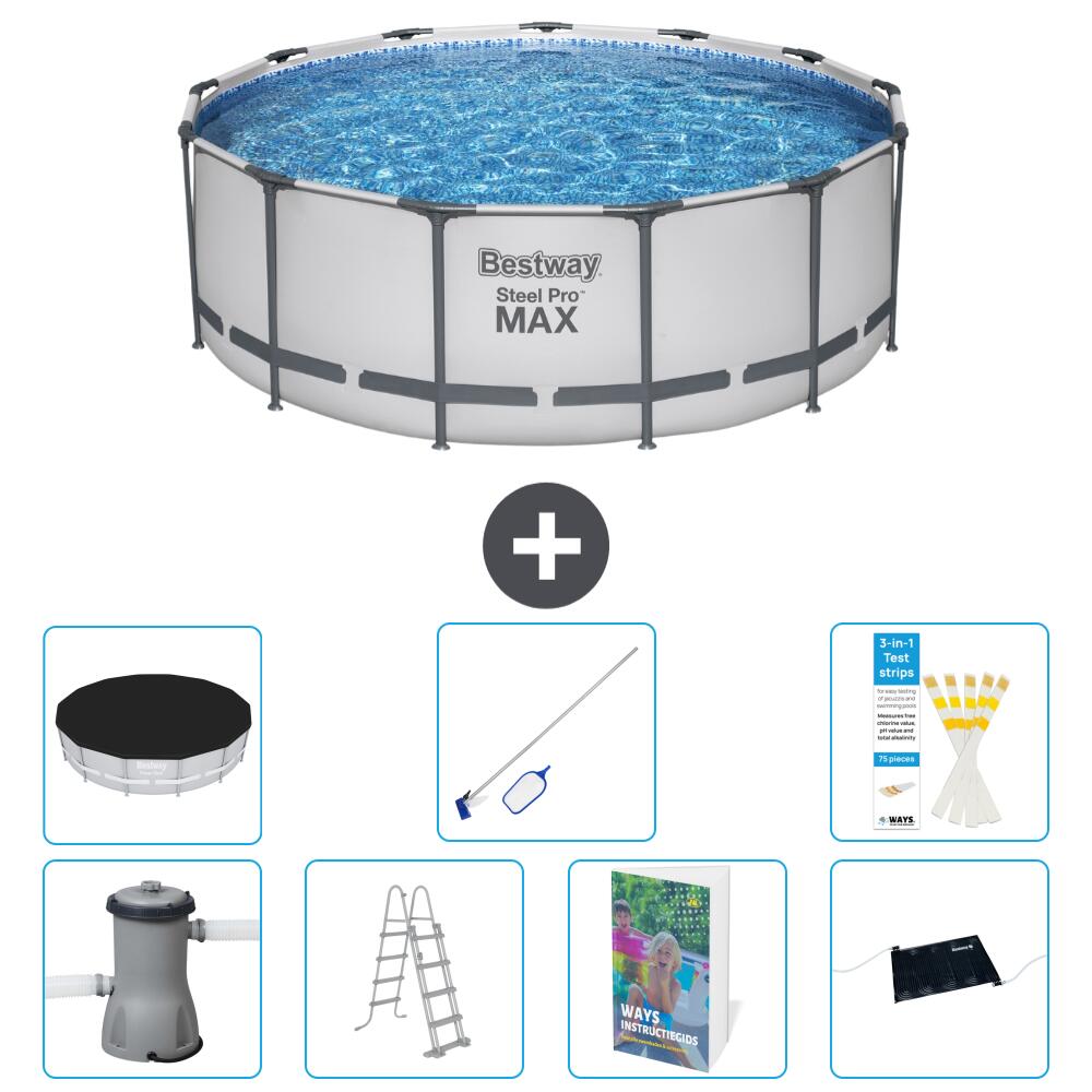 BESTWAY Basen Steel Pro MAX Okrągły - 427x84 cm - 8-częściowy S583