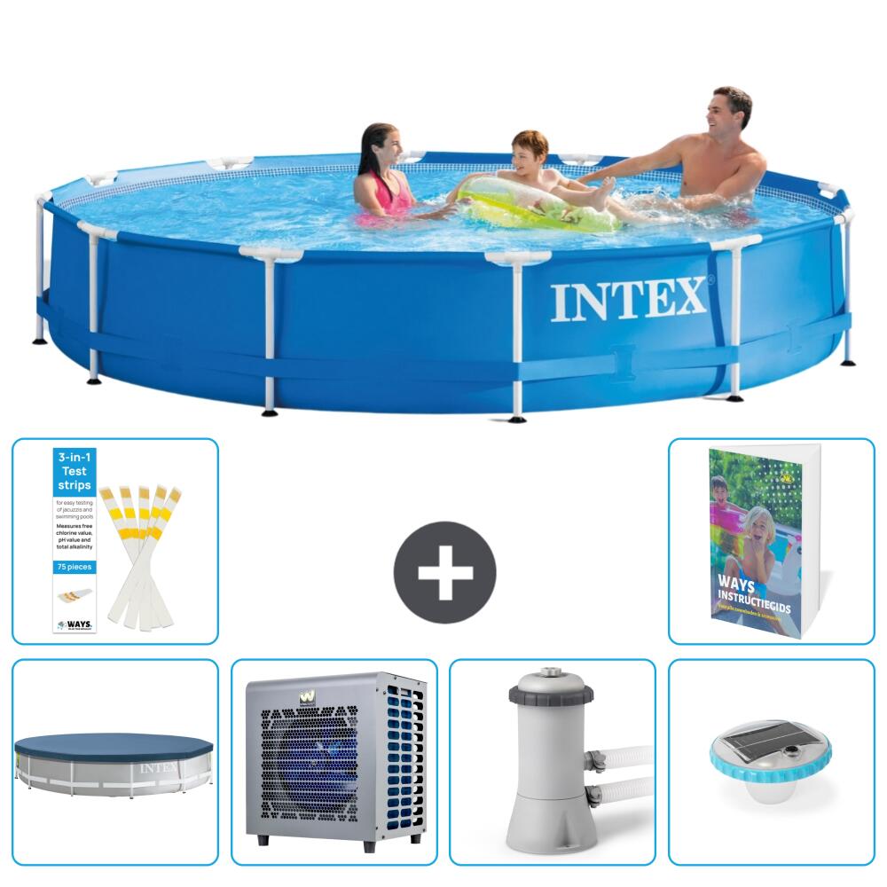 INTEX Basen ze stelażem Okrągły - 366x76 cm - 7-częściowy S106