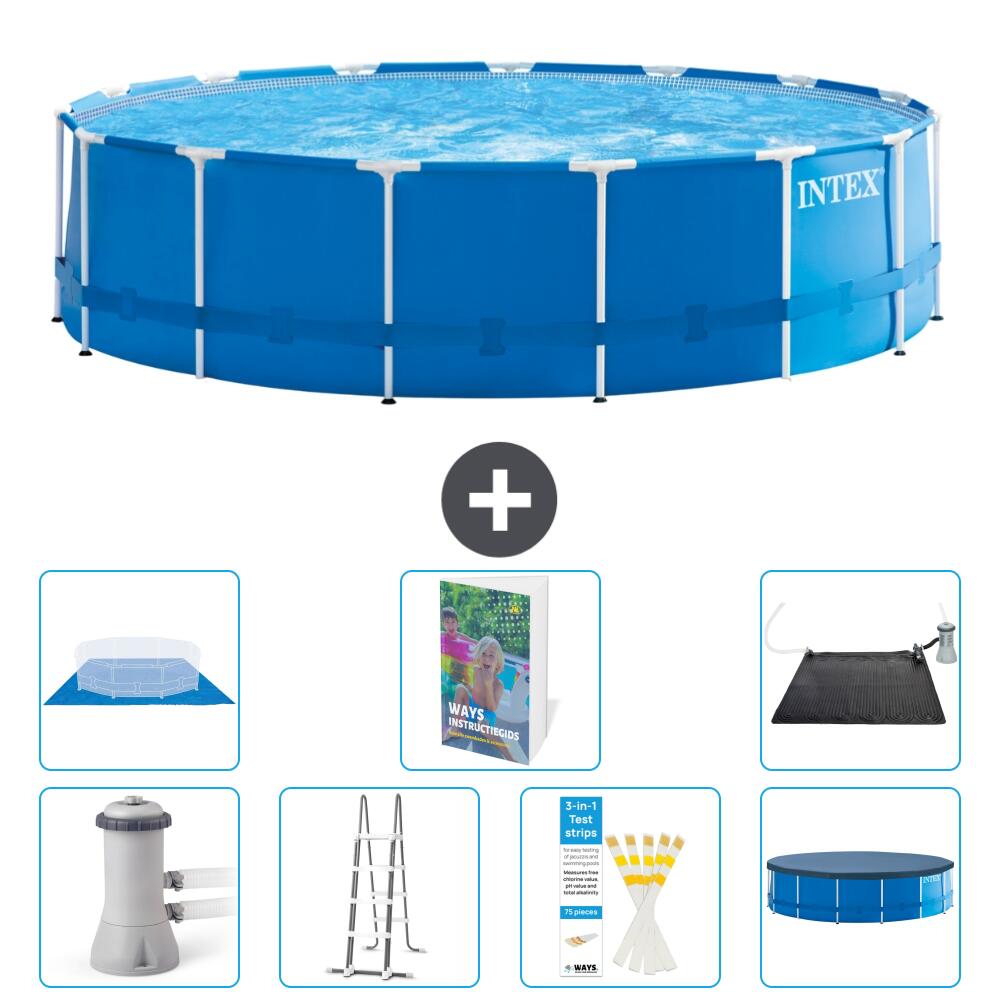 INTEX Basen ze stelażem Okrągły - 457x122 cm - 8-częściowy S562
