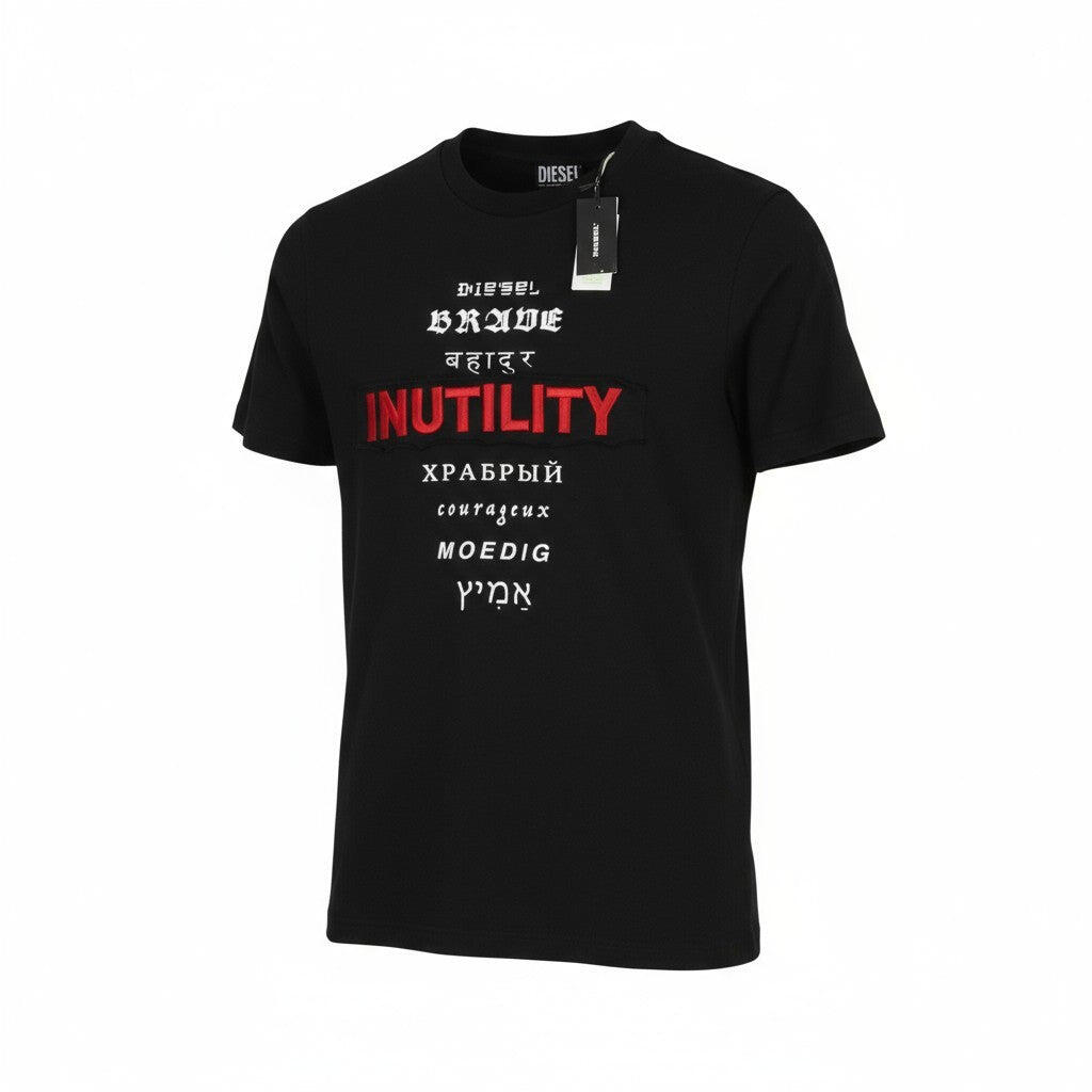 Diesel T-Diegos-B6 męski T-shirt czarny, krótki rękaw, 60% bawełna 40% poliester