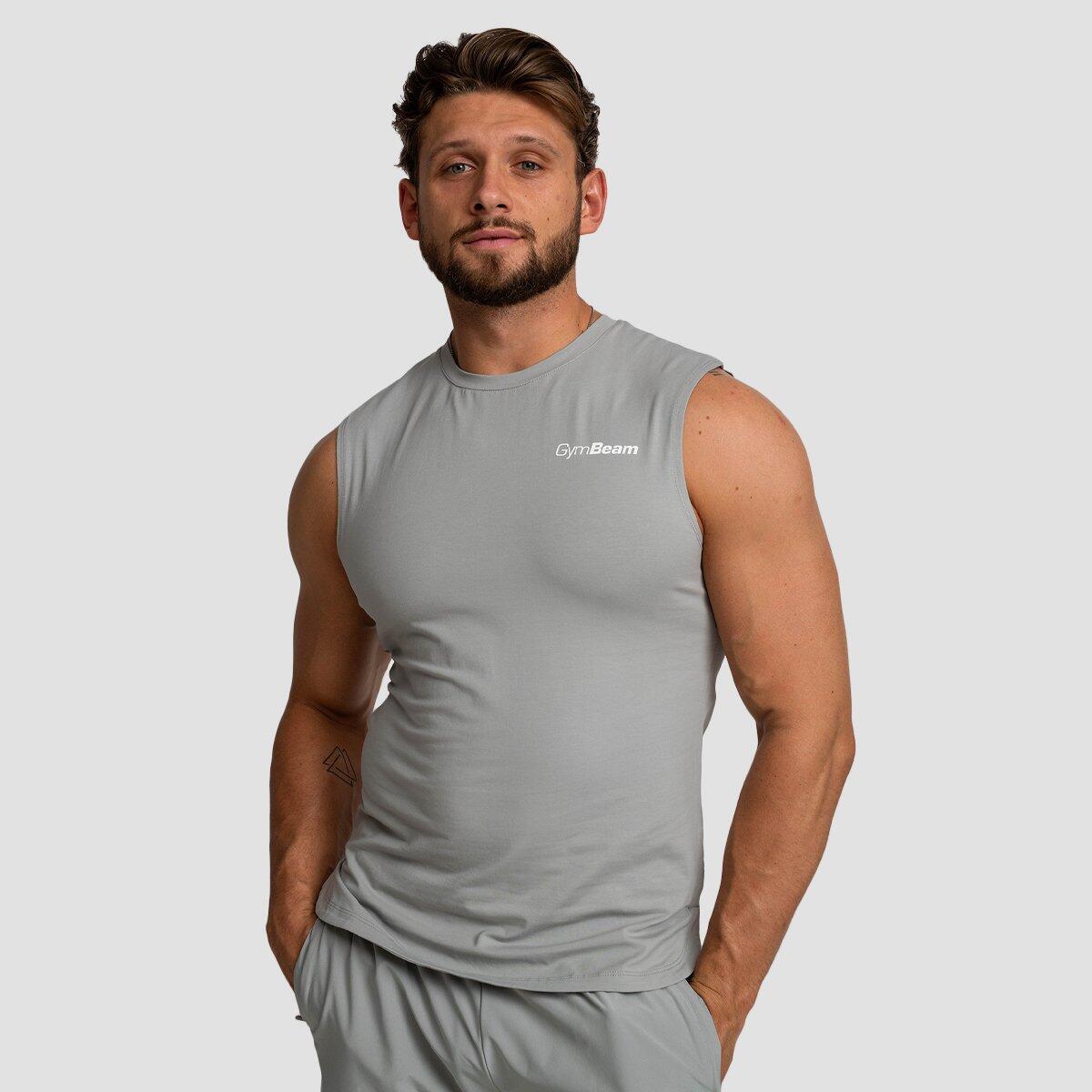 Koszulka męska fitness bez rękawów regular fit szara TRN