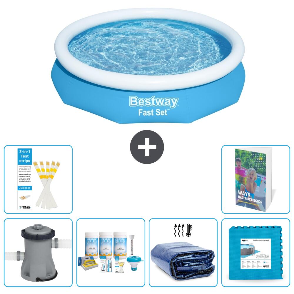 BESTWAY Basen Fast Set Okrągły - 305x66 cm - 7-częściowy S188