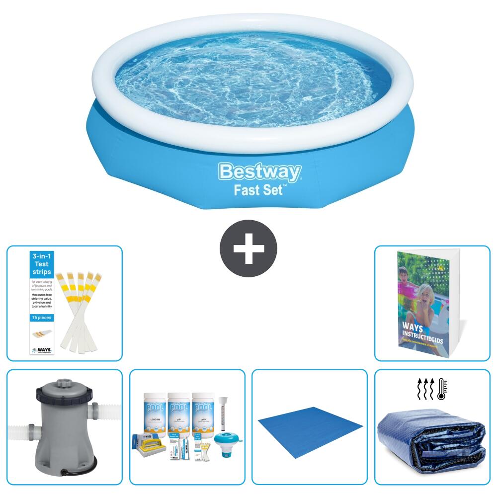 BESTWAY Basen Fast Set Okrągły - 305x66 cm - 7-częściowy S289
