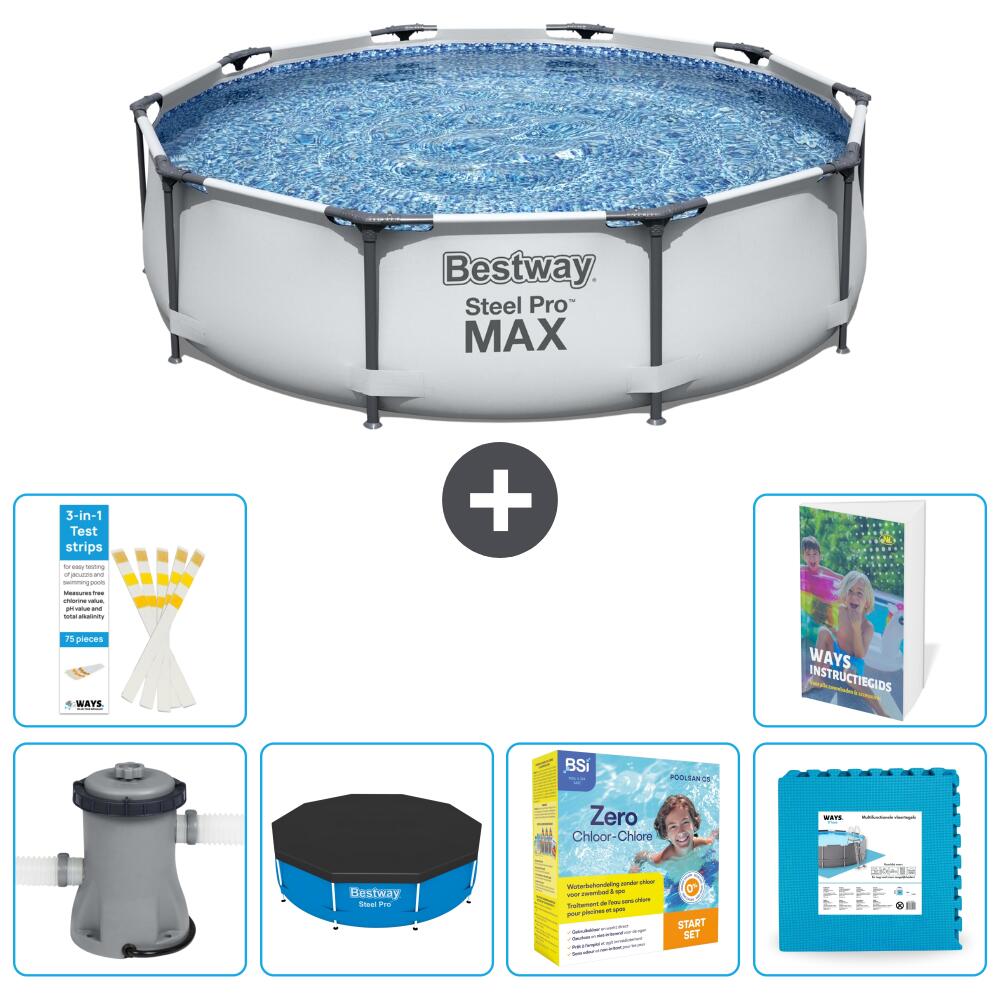 BESTWAY Basen Steel Pro MAX Okrągły - 305x76 cm - 7-częściowy S276