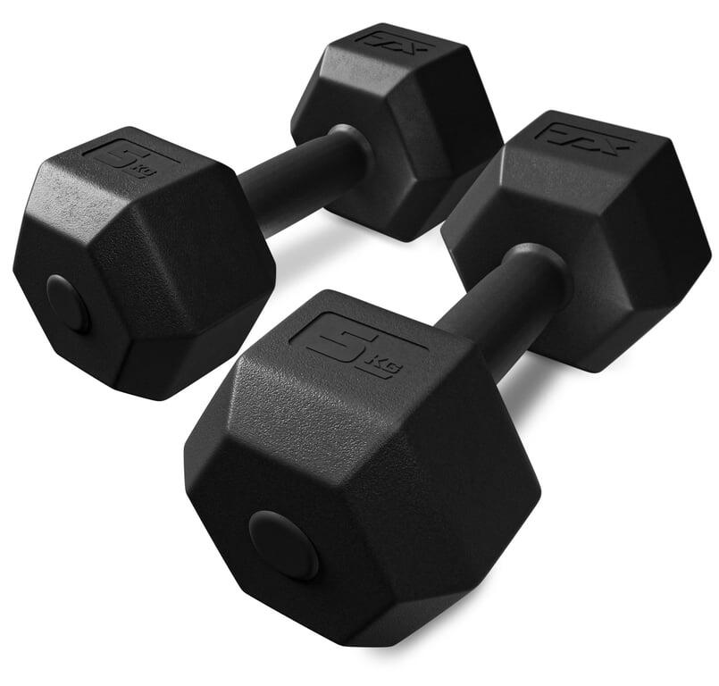 Zestaw hantli bitumicznych do ćwiczeń siłowych Trex Sport 2×5kg