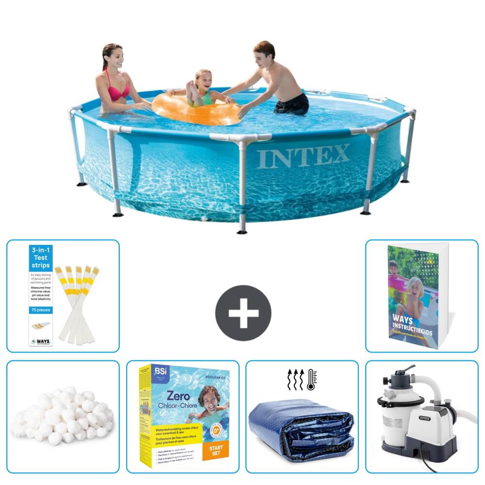 INTEX Basen ze stelażem Okrągły - 305x76 cm - 7-częściowy S75