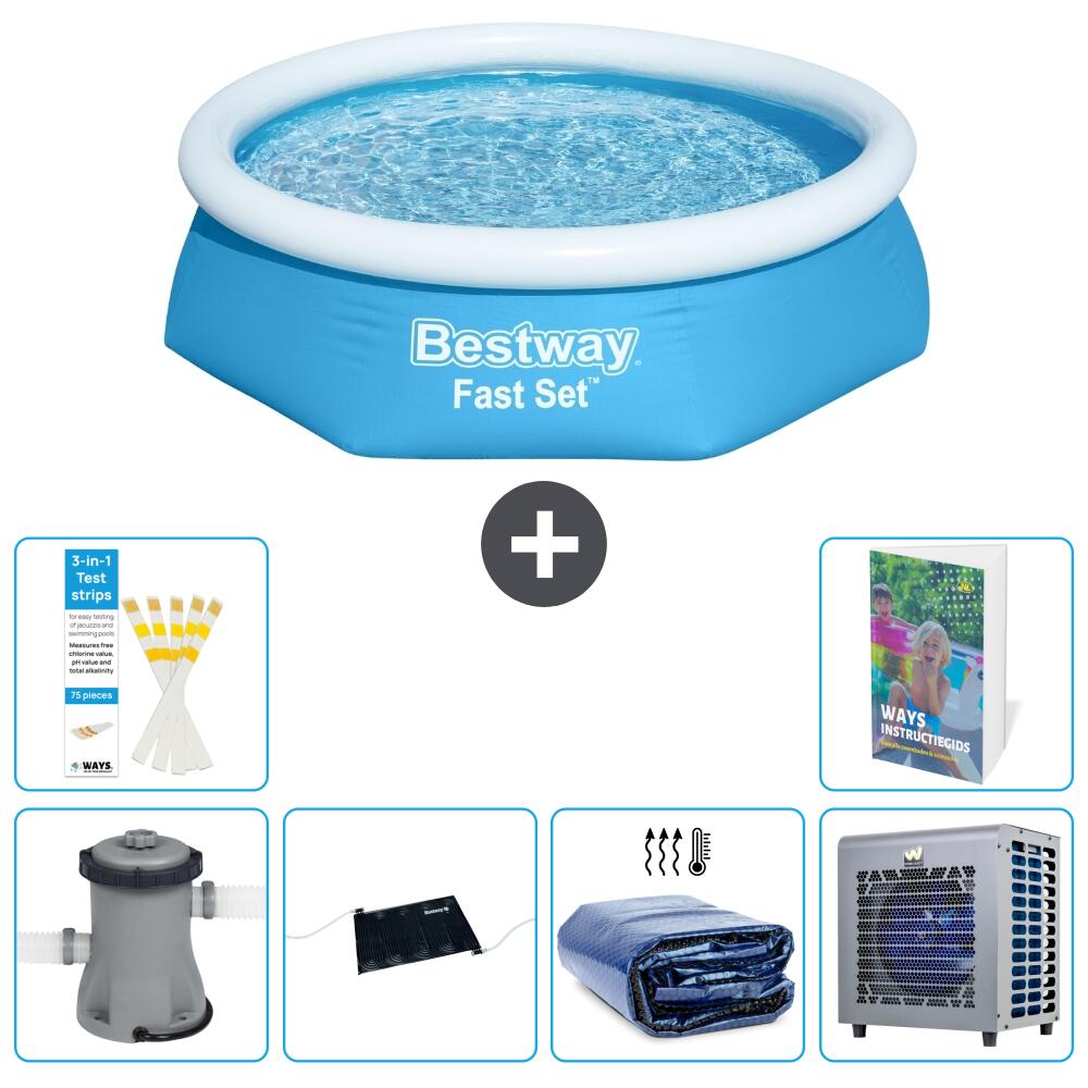 BESTWAY Basen Fast Set Okrągły - 244x61 cm - 7-częściowy S216