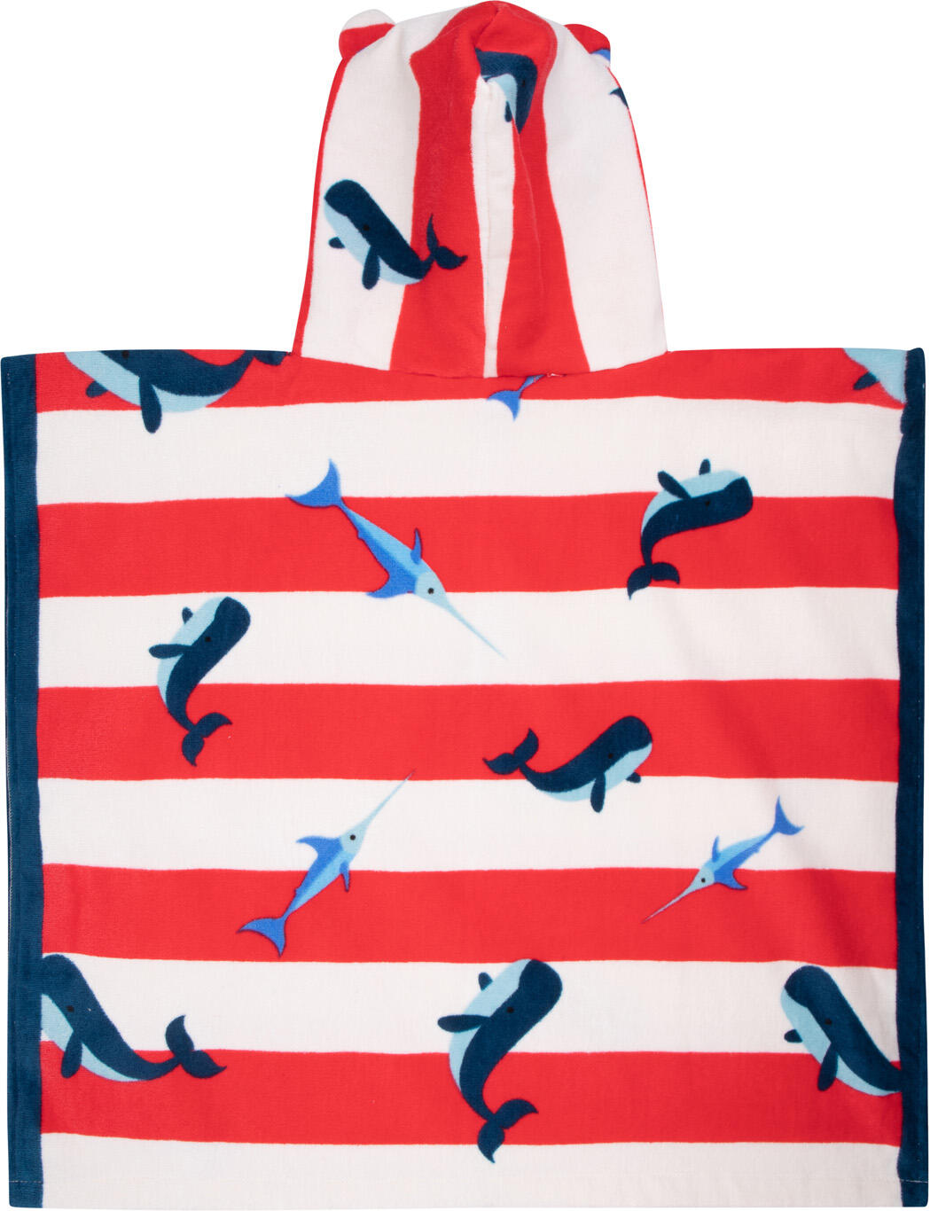 Swim Essentials Beach Poncho - Red/white - Ocean Stripes - 65 X 65 Cm
