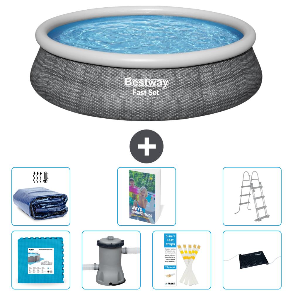 BESTWAY Basen Fast Set Okrągły - 457x107 cm - 8-częściowy S514