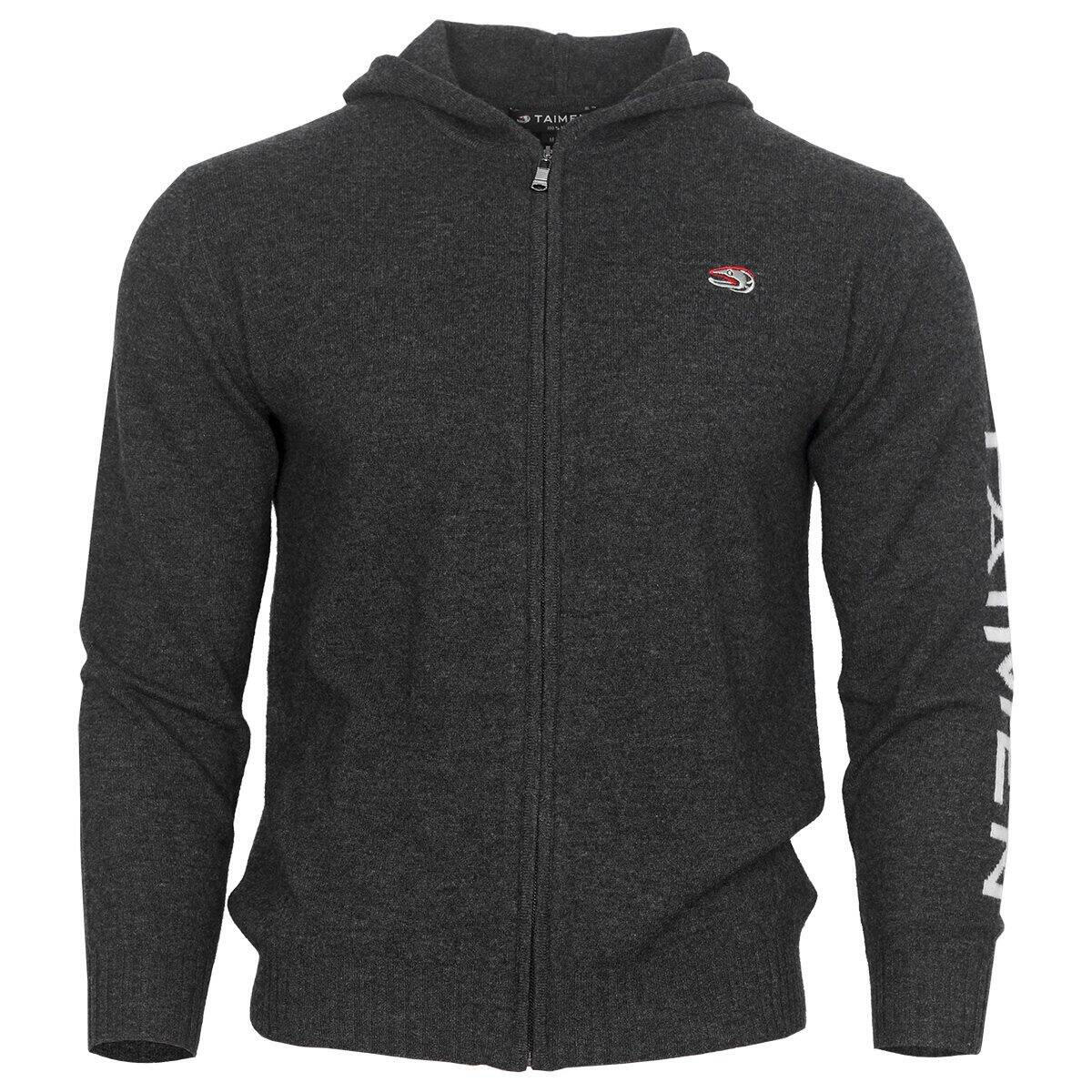 Bluza merino z zamkiem i kapturem Taimen - Szarobrązowa