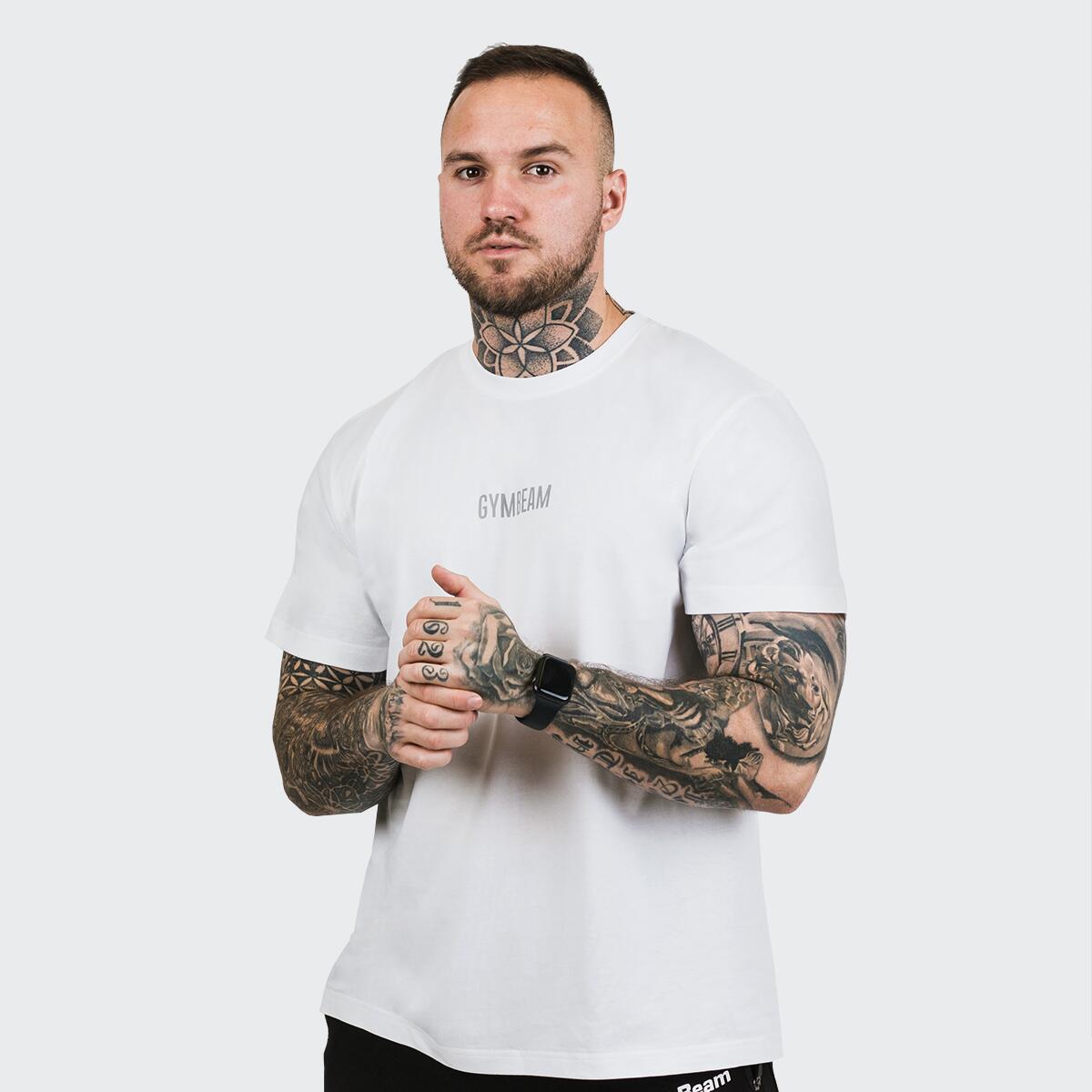 Koszulka męska fitness regular fit biała FIT