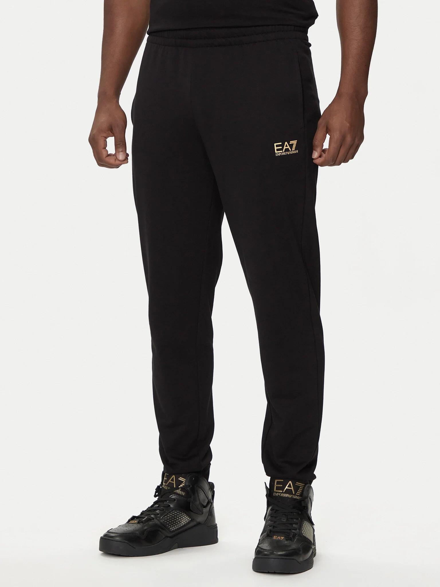 Spodnie dresowe męskie EA7 Emporio Armani sportowe treningowe czarne