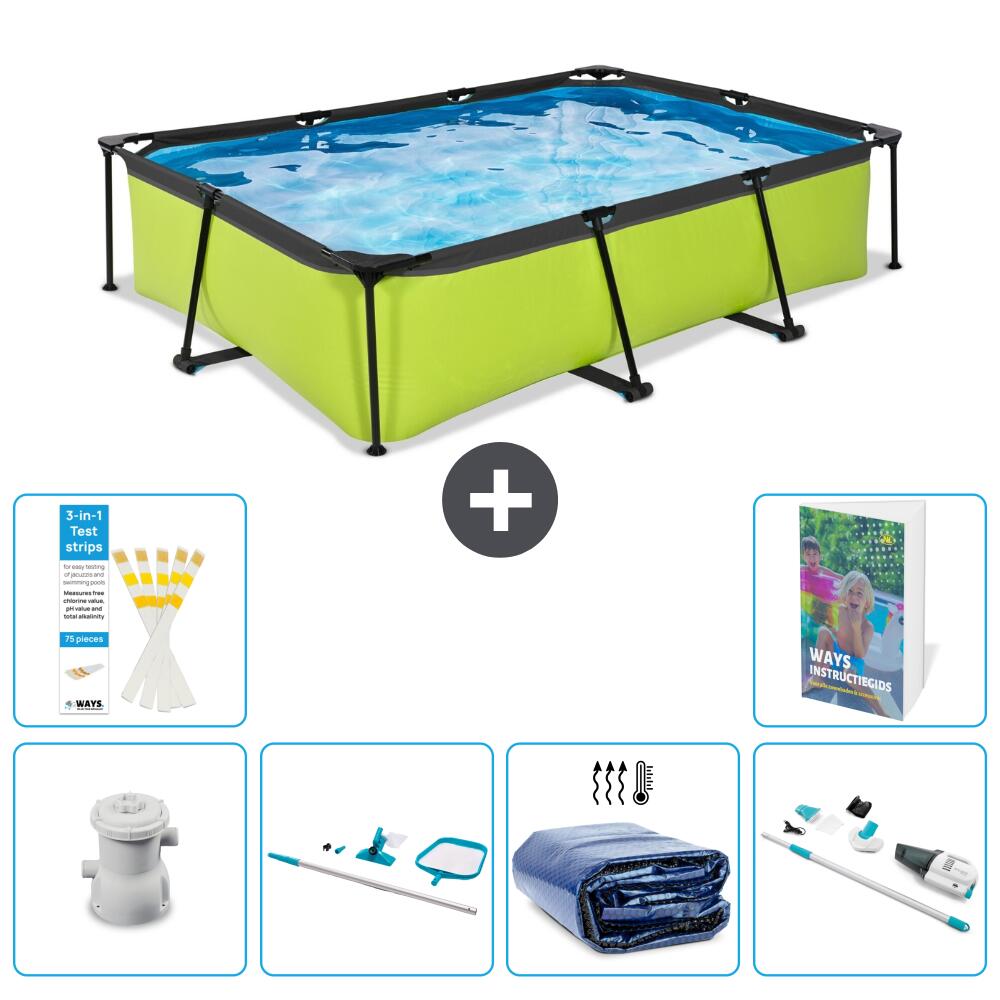 EXIT TOYS Basen Prostokątny - 300x200x65 cm - 7-częściowy S323
