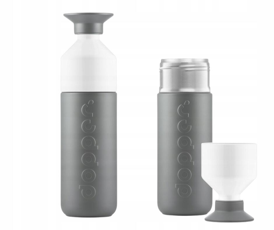 Butelka termiczna Dopper Glacier Grey 350 ml z kubkiem