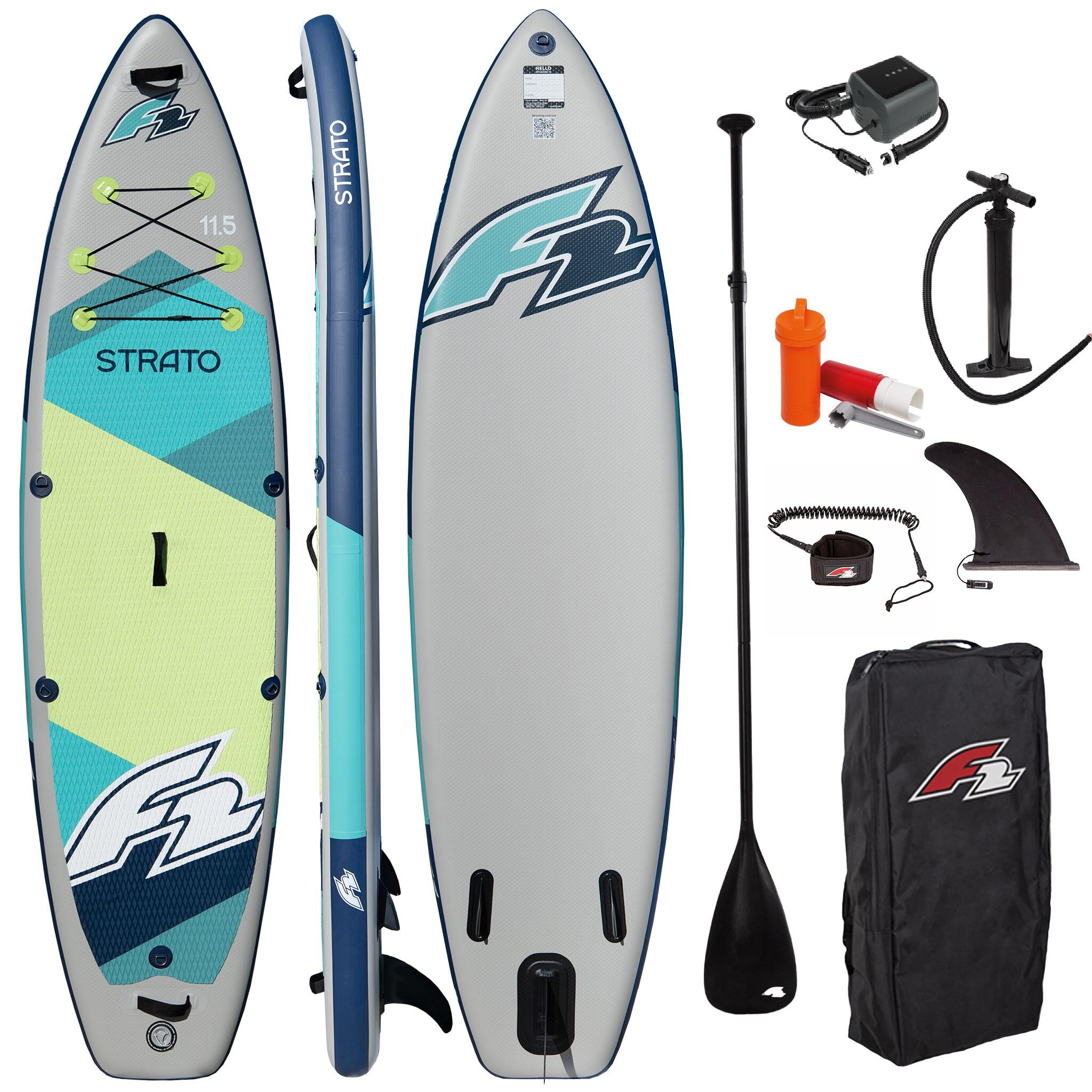 Deska Sup Pompowana F2 Strato 11'5 Green + Elektryczna pompka PBG 6 12V