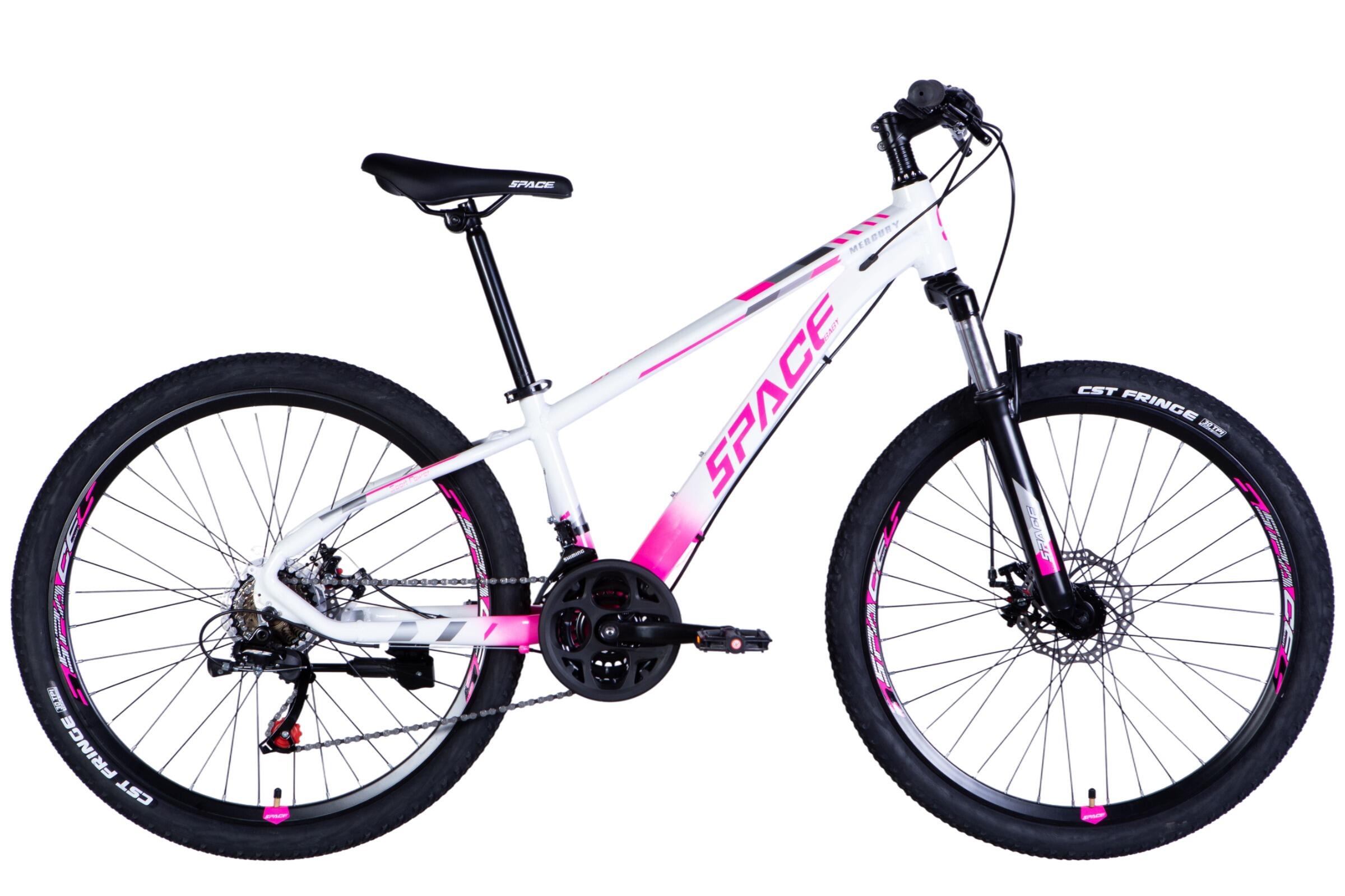 Rower MTB Mercury aluminiowy, 26″, 145–170 cm, 21 biegów, biały/różowy