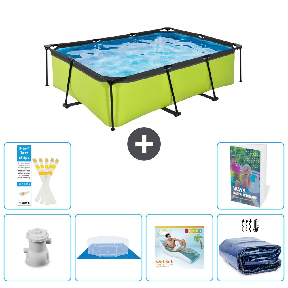 EXIT TOYS Basen Prostokątny - 220x150x65 cm - 7-częściowy S345