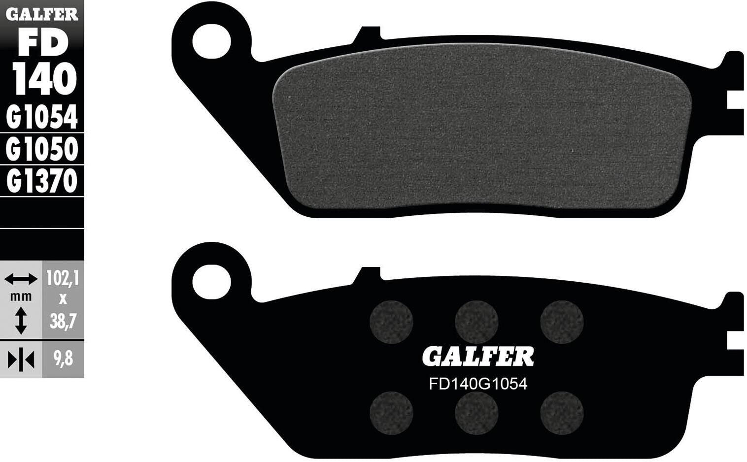 GALFER FD140 (G1054) klocki hamulcowe tarczowe 102,1×38,7×9,8 mm